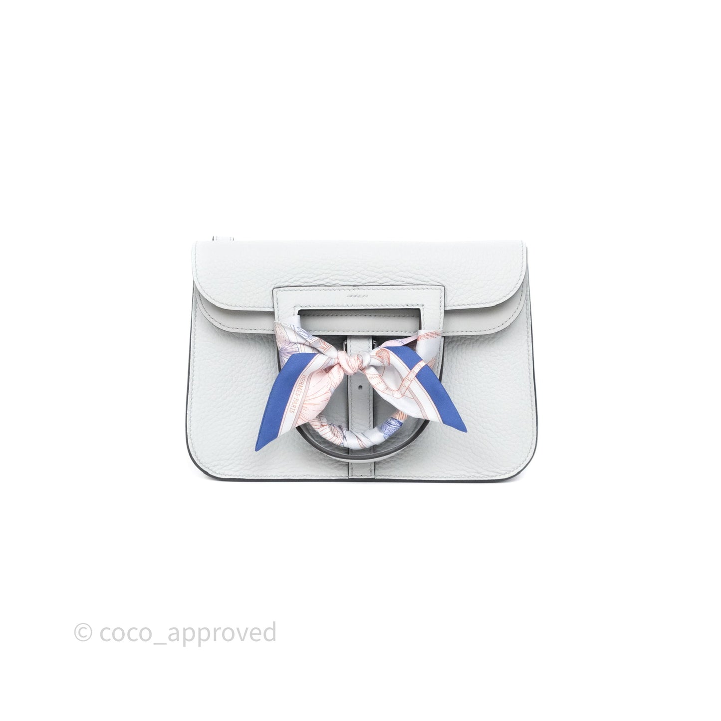 Hermès Halzan 25 Bleu Pale 08 Clemence Palladium Hardware