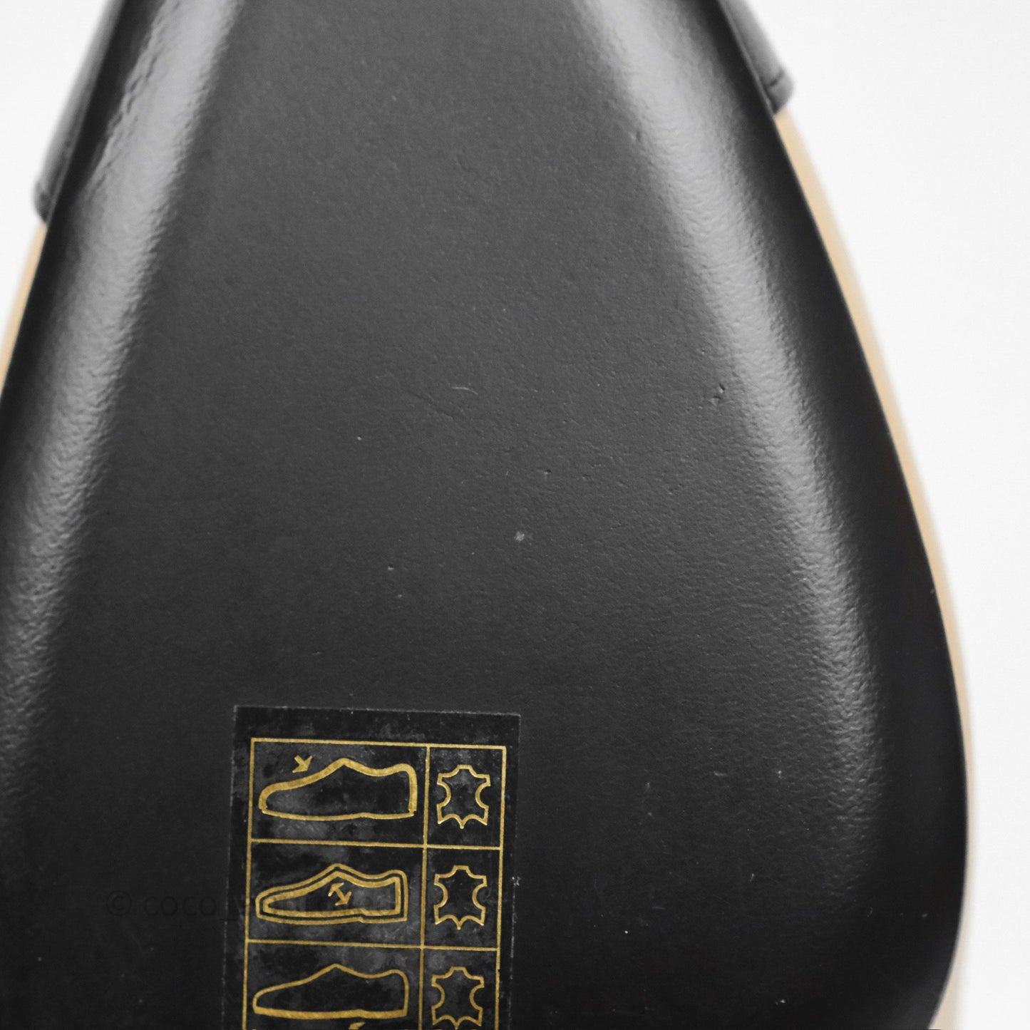 Chanel Beige Toe Pointed Black Pump Heels With Pearl Size 36.5C