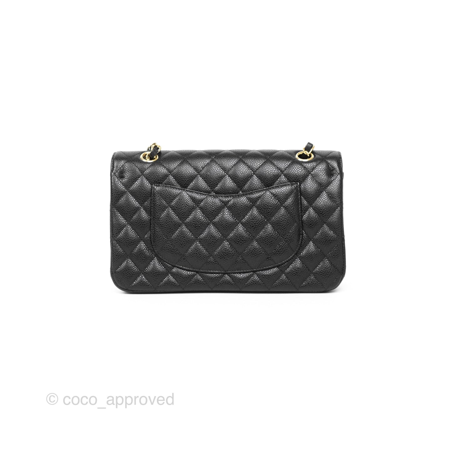 Chanel Classic M/L Medium Flap Quilted Black Caviar Gold Hardware