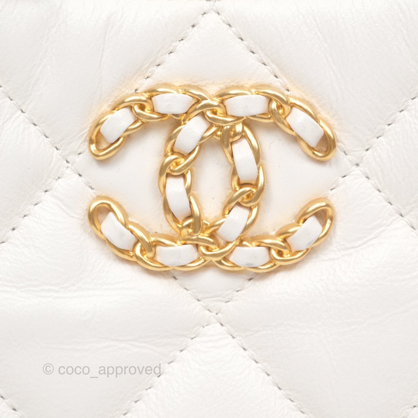 Chanel Hobo Bag White Aged Calfskin Aged Gold Hardware