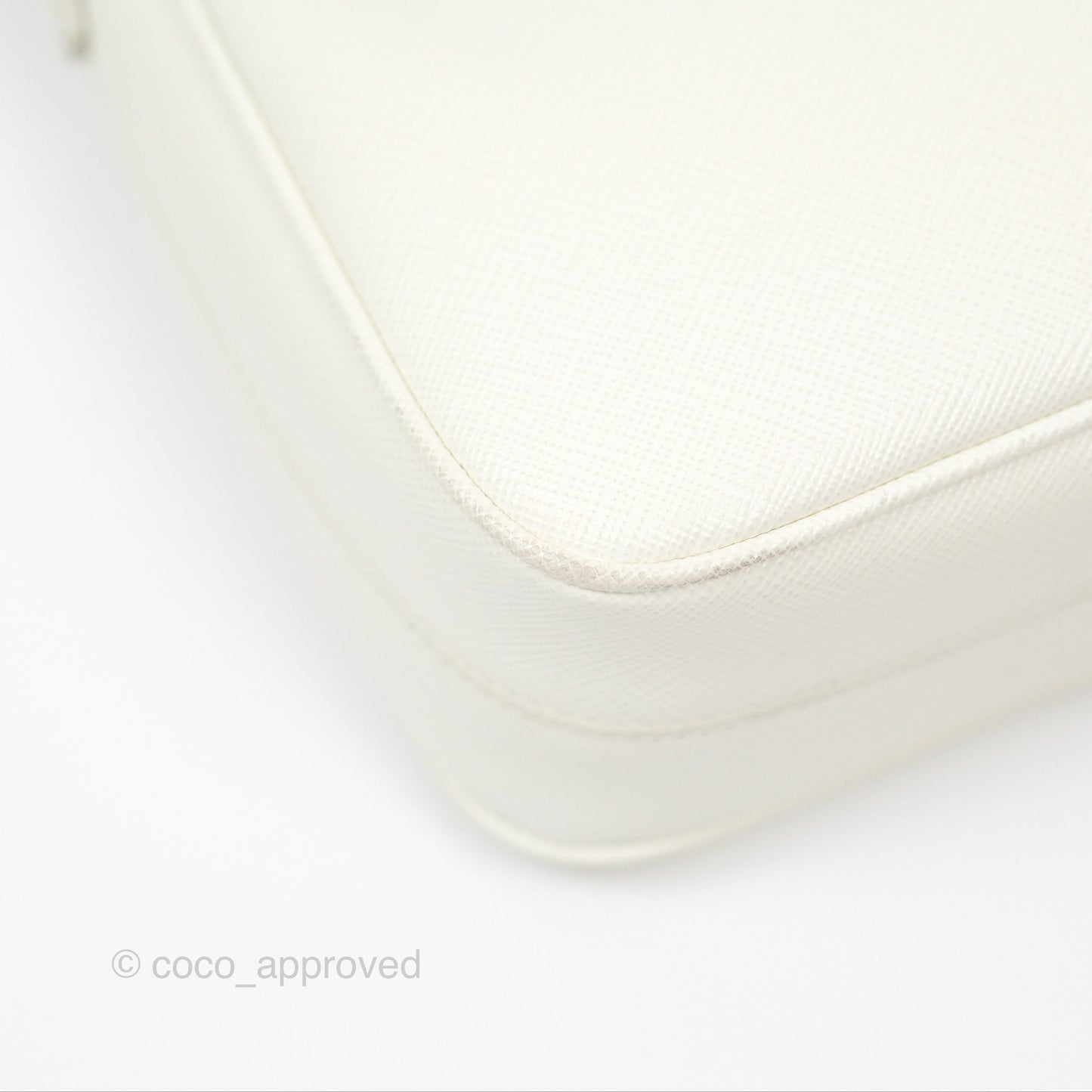 Prada Re-Edition 2005 Ivory White Saffiano Leather Bag Gold Hardware