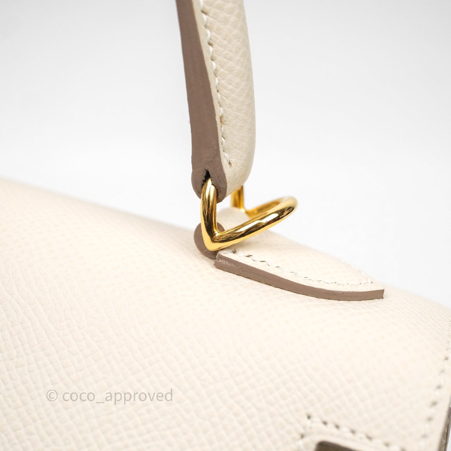 Hermes Kelly 25 Craie Epsom Gold Hardware