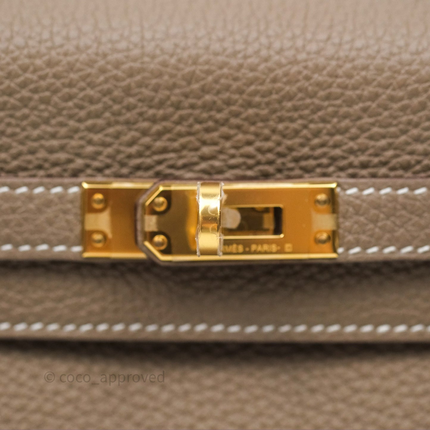 Hermès Kelly 25 Etoupe 18 Retourne Togo Gold Hardware