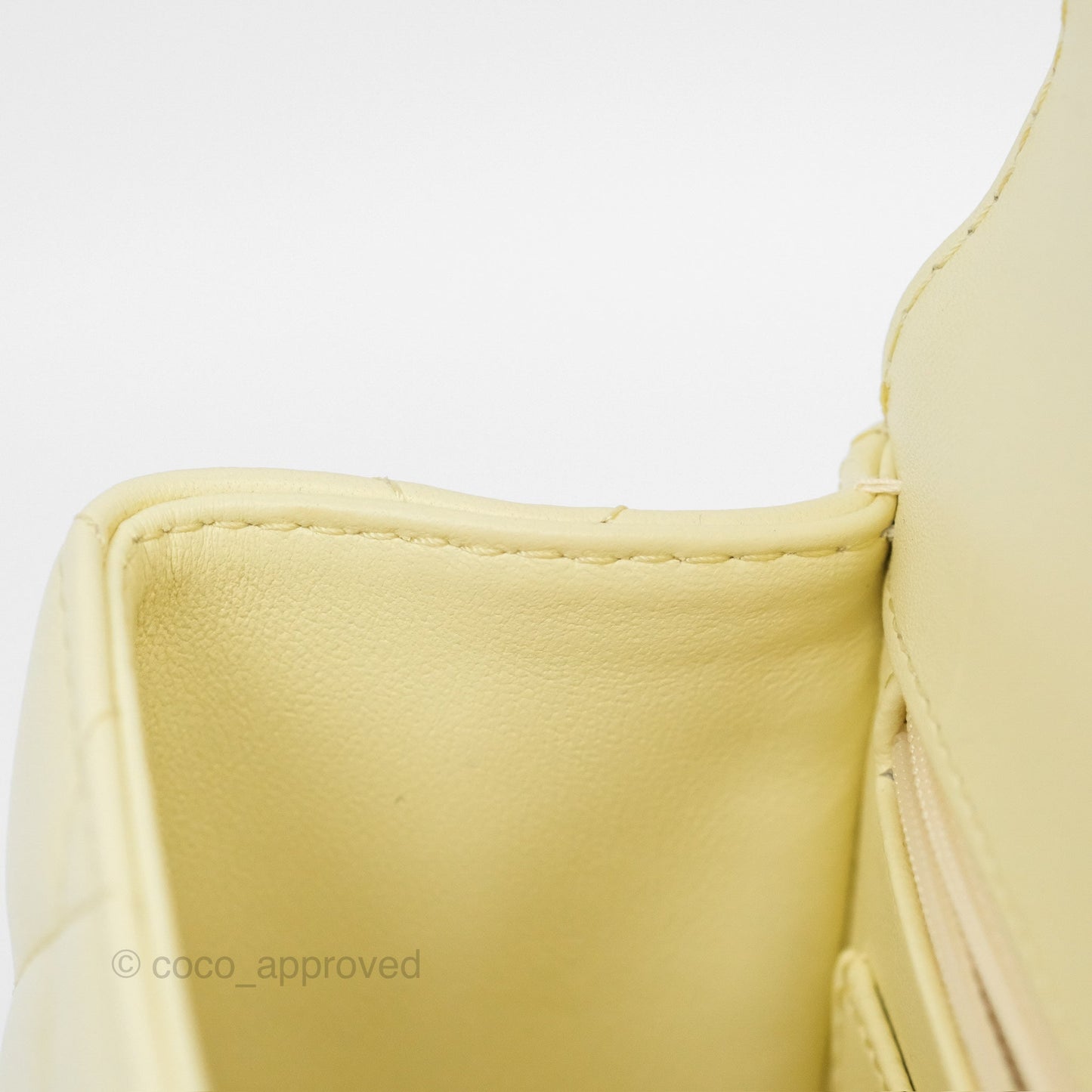 Chanel Crush Top Handle Flap Bag Yellow Lambskin Aged Gold Hardware
