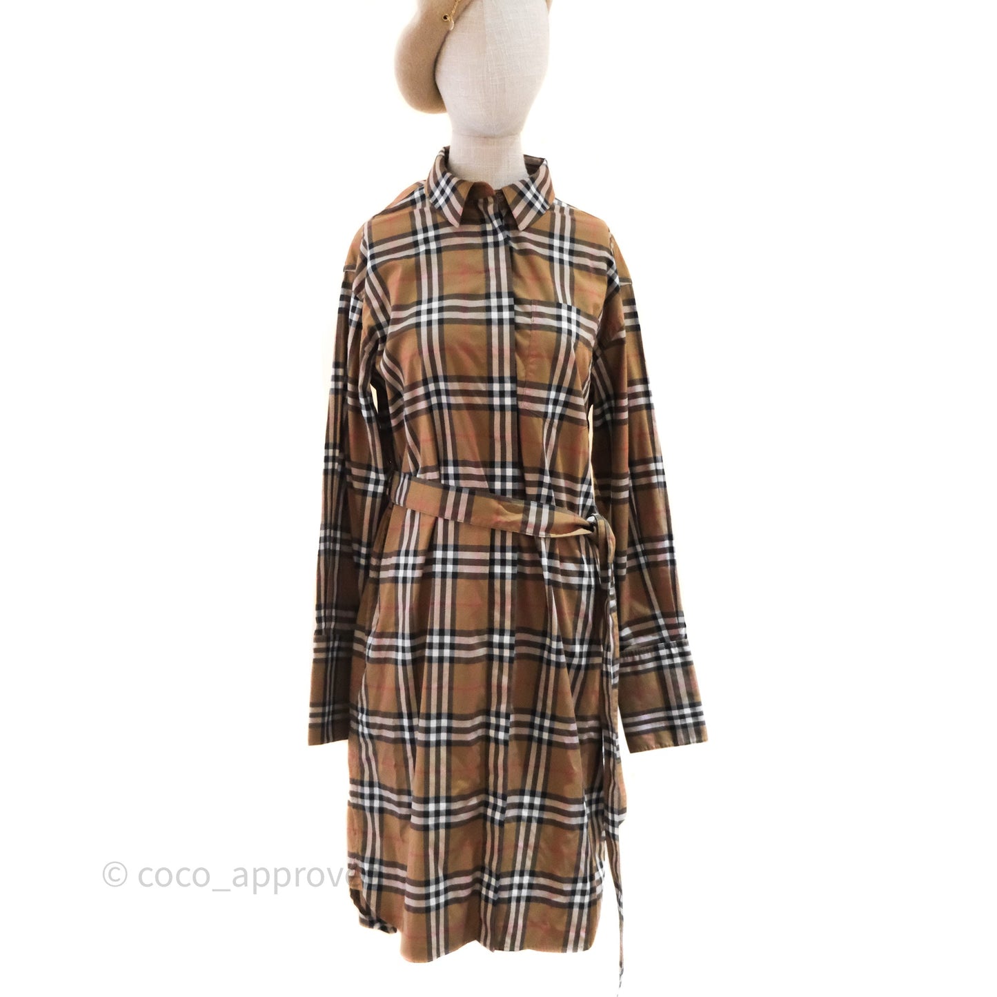 Burberry Check Shirt Dress Brown Size 38