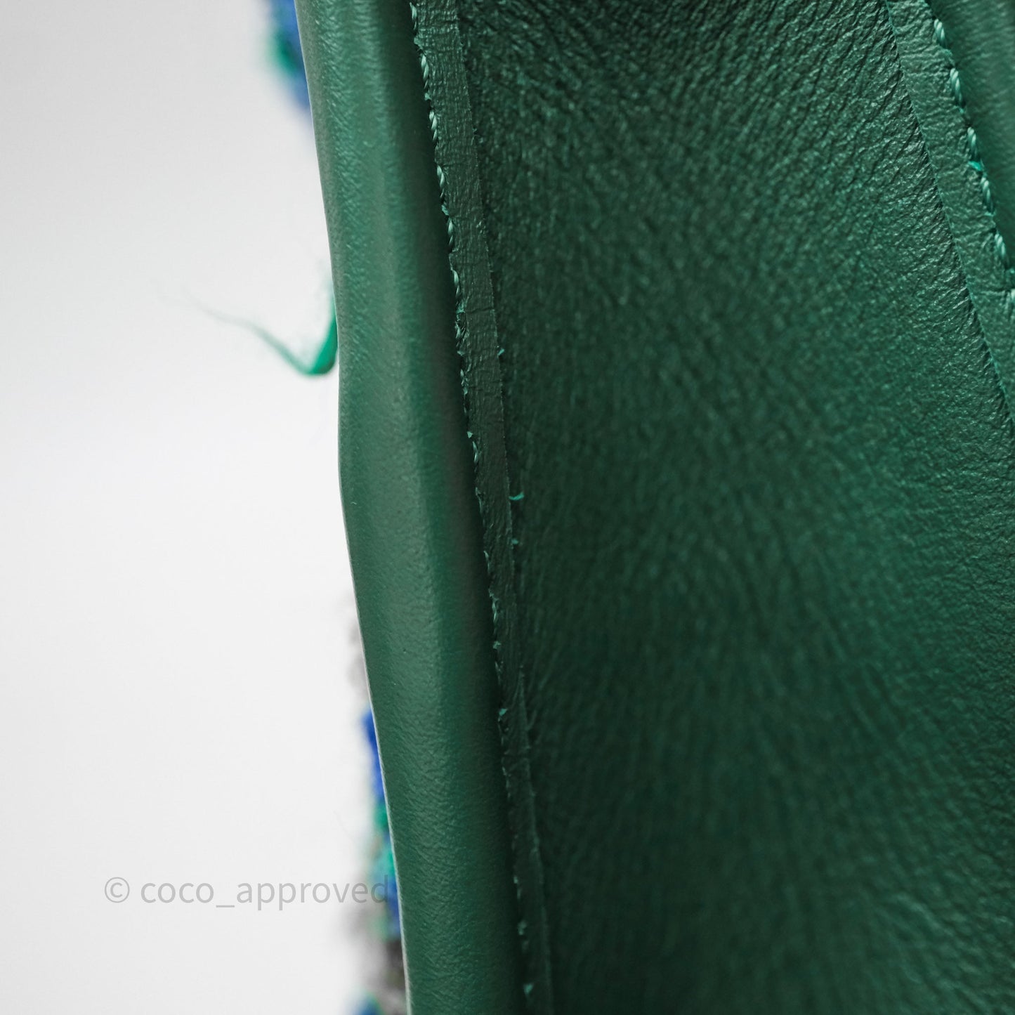 Chanel Tweed Jungle Stroll Hobo Bag Green Silver Hardware