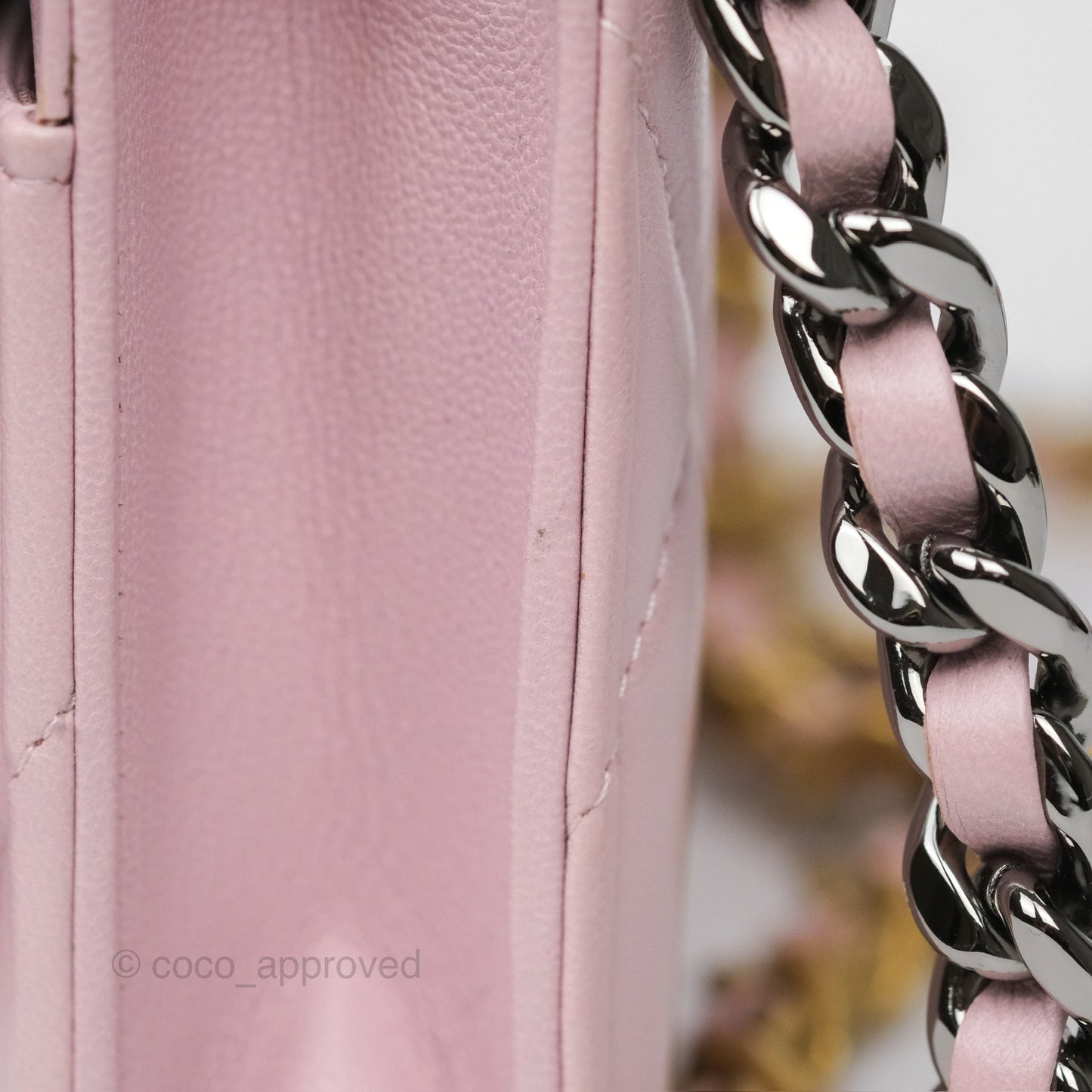 Chanel 19 Wallet on Chain WOC Light Pink Lambskin Mixed Hardware