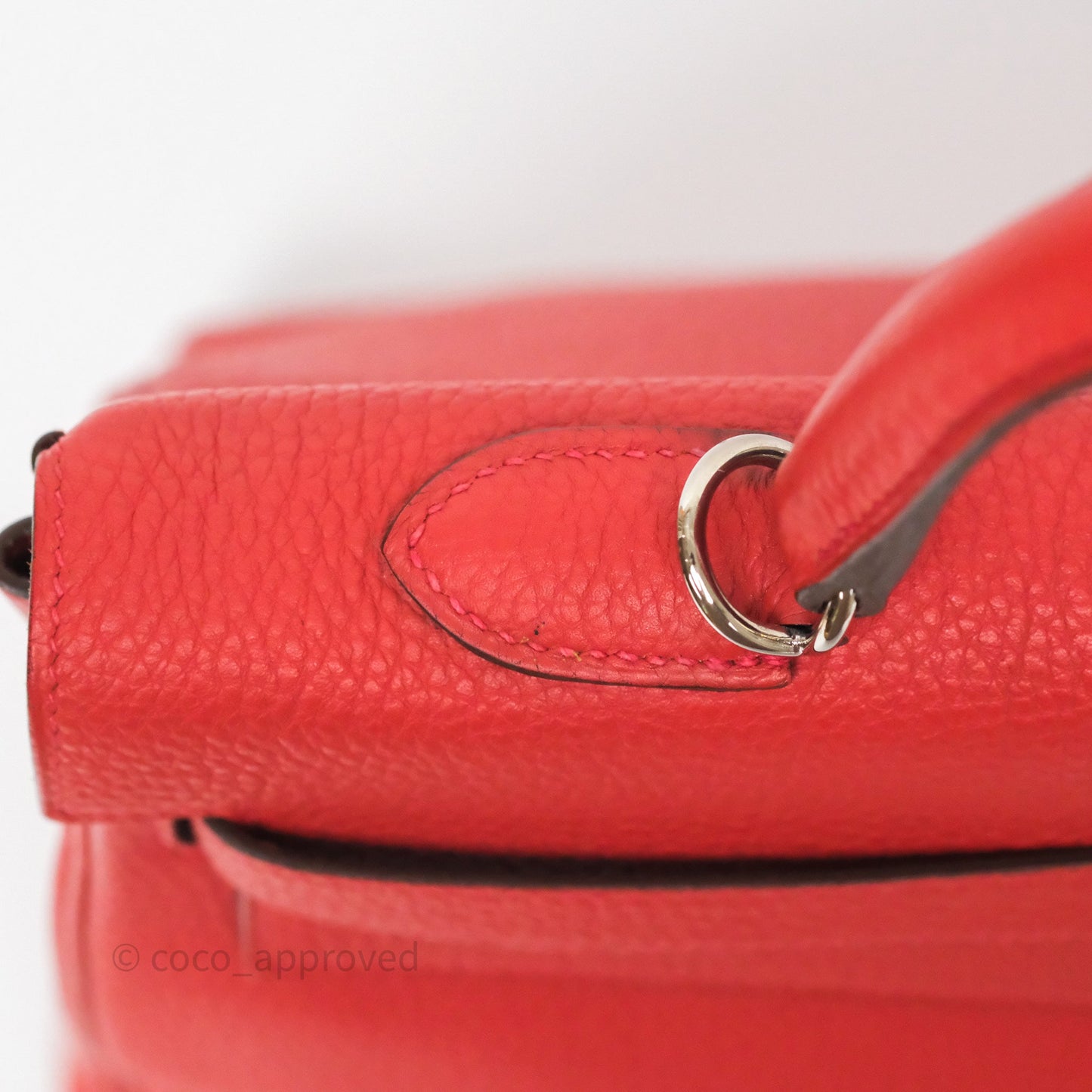 Hermès Kelly 35 Retourne Red Togo Palladium Hardware