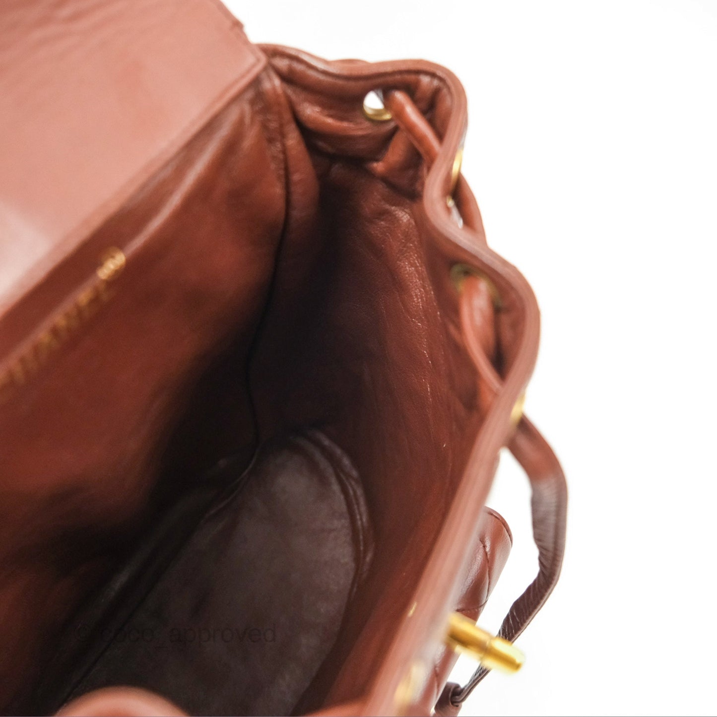 Chanel Vintage CC Duma Backpack Brown Lambskin 24K Gold Hardware