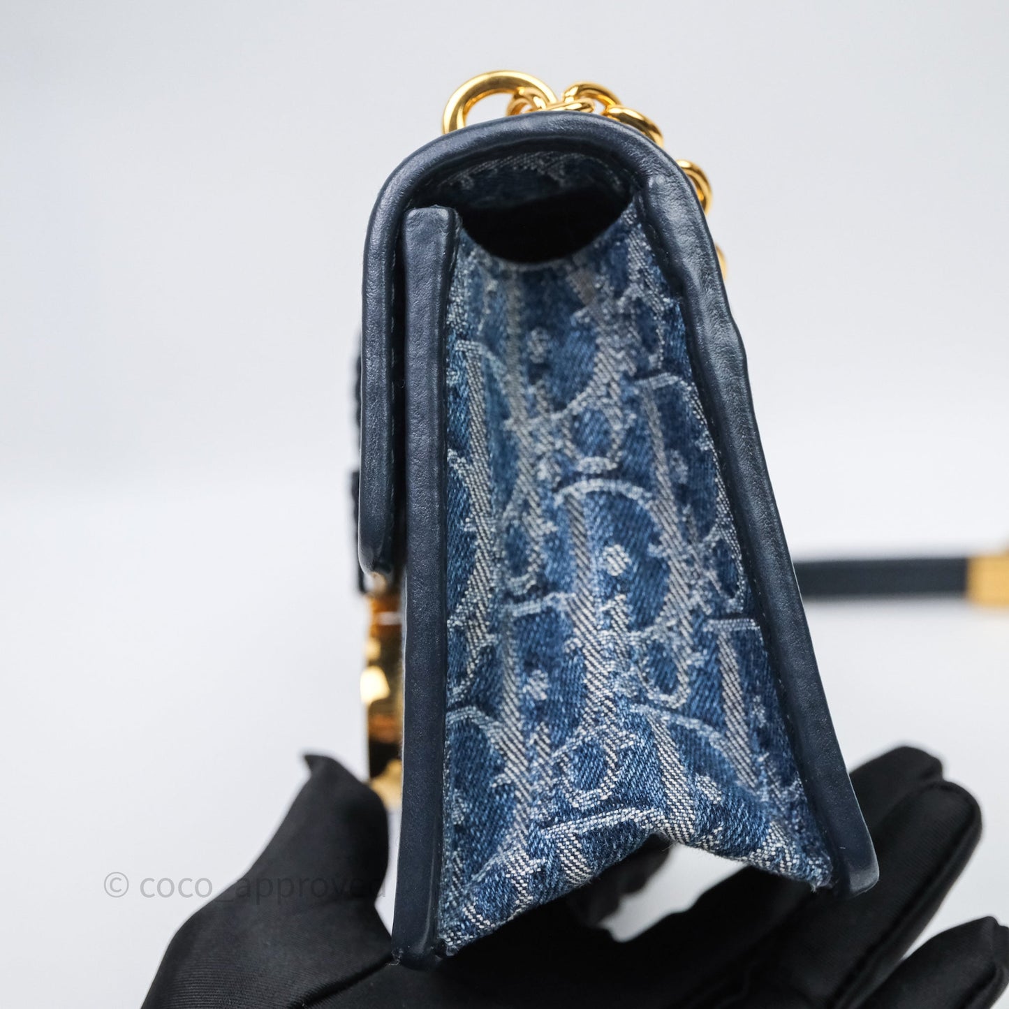 Christian Dior Montaigne East-West Bag Denim With Chain