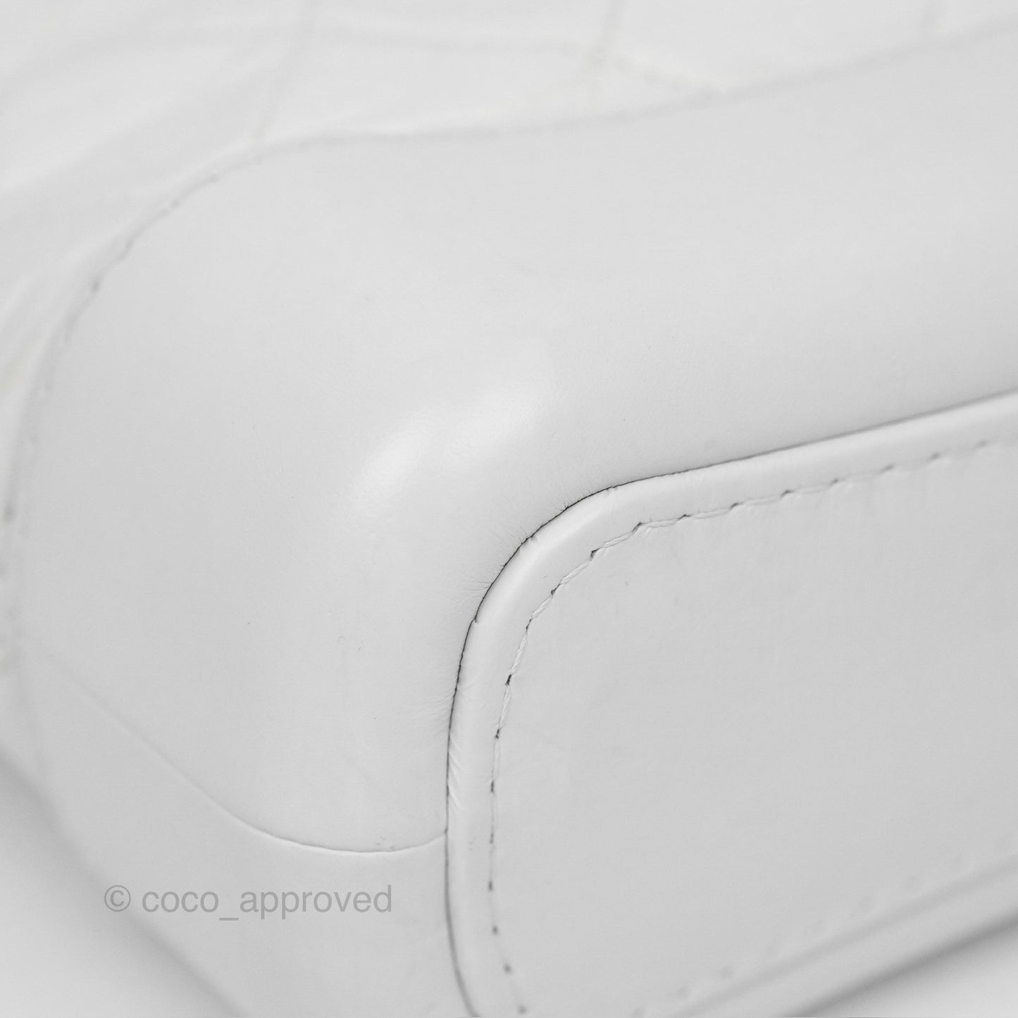 Chanel Small Gabrielle Hobo Quilted White Aged Calfskin