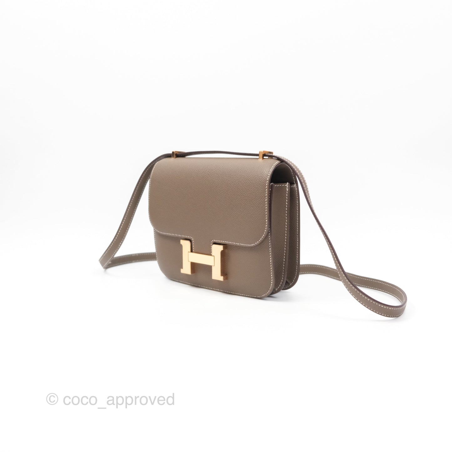 Hermès Constance Mini 18cm Mirror Etoupe 18 Epsom Rose Gold Hardware