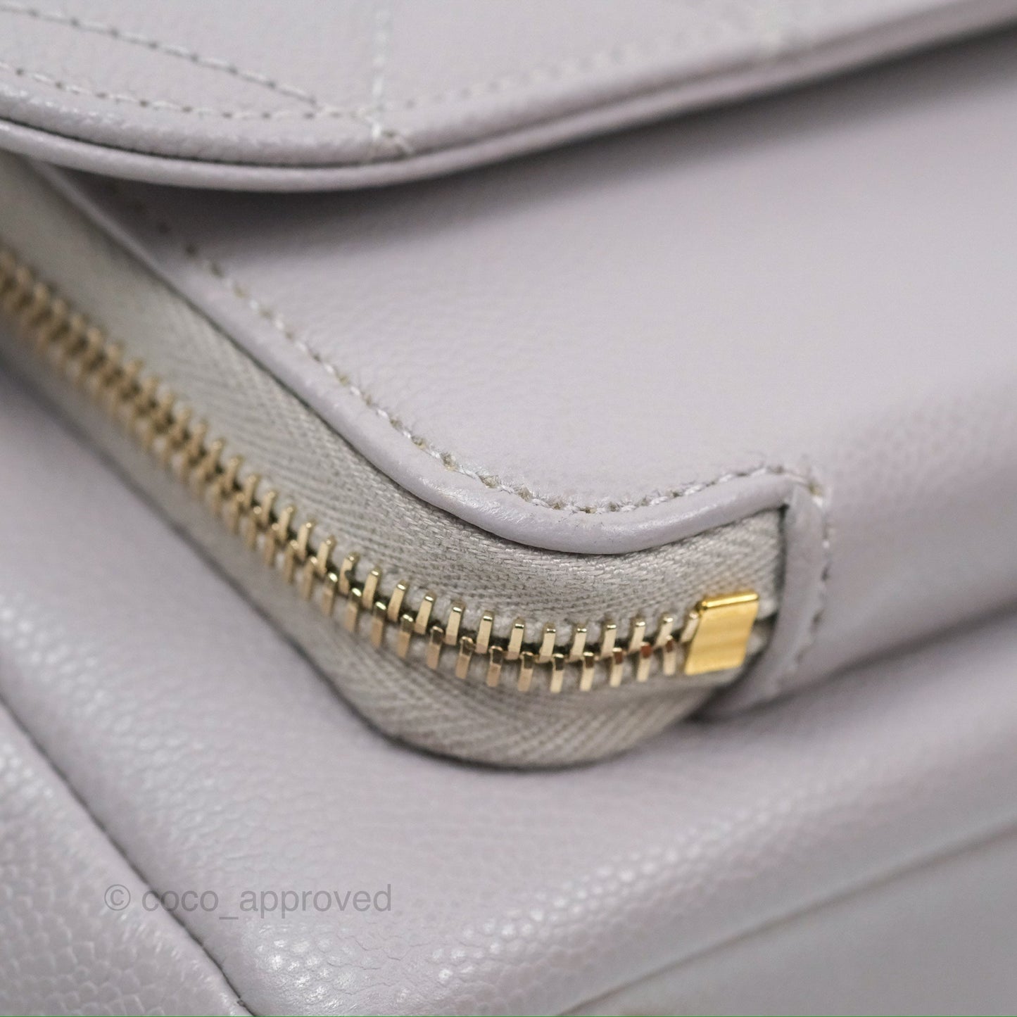 Chanel Quilted Medium Business Affinity Flap Grey Caviar Light Gold Hardware