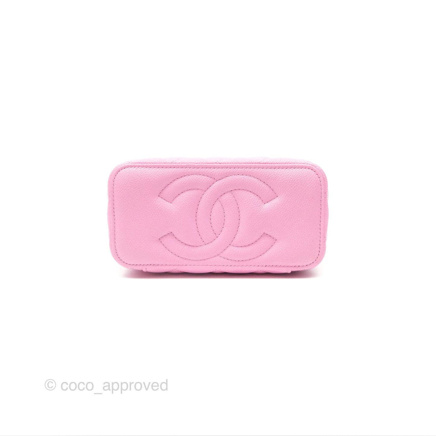 Chanel Vanity with Heart Adjustable Chain Pink Caviar Aged Gold Hardware