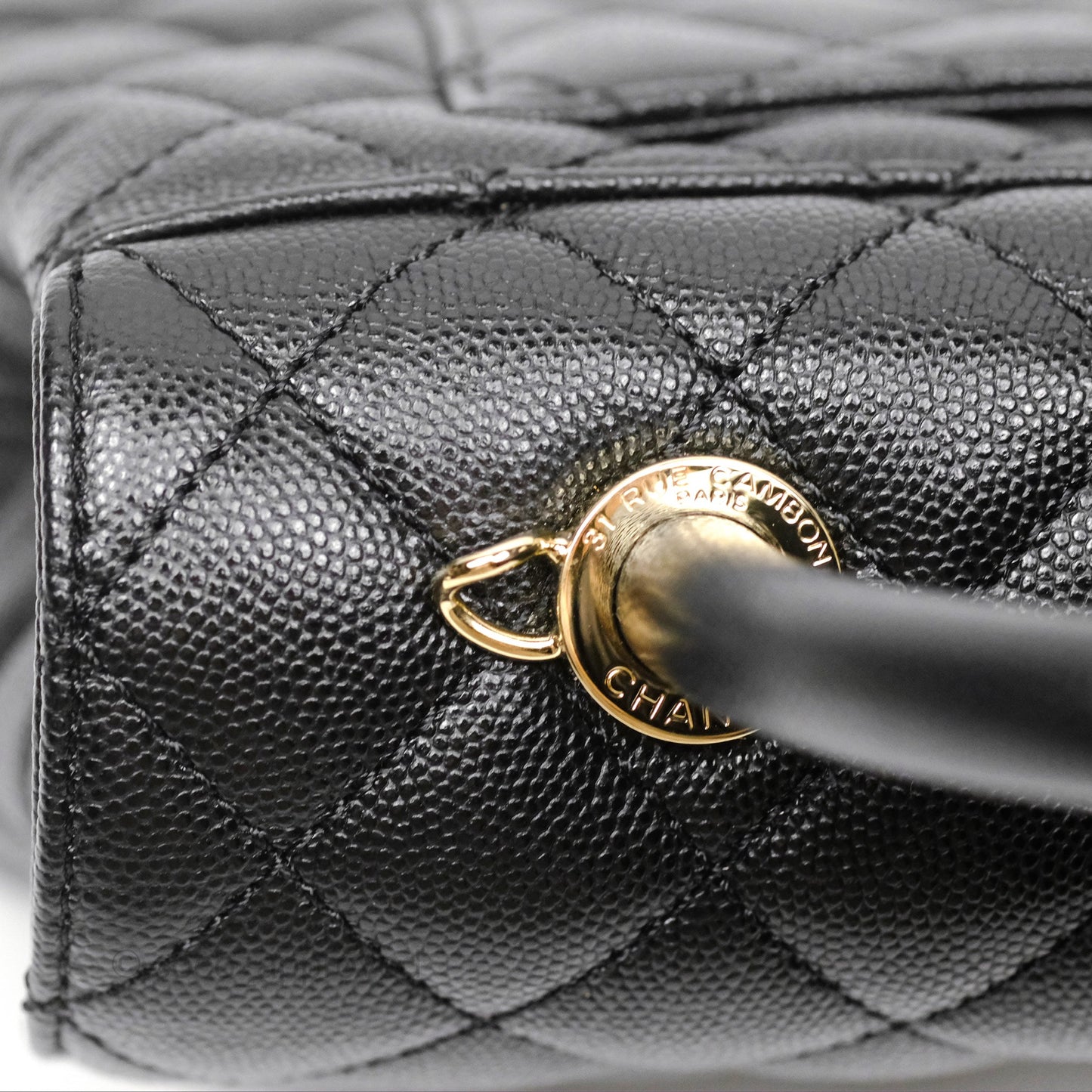 Chanel Small Coco Handle Black Caviar Gold Hardware