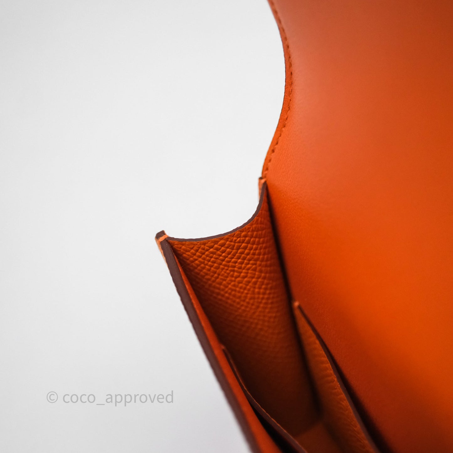 Hermès Constance Slim Wallet Orange 93 Epsom Palladium Hardware