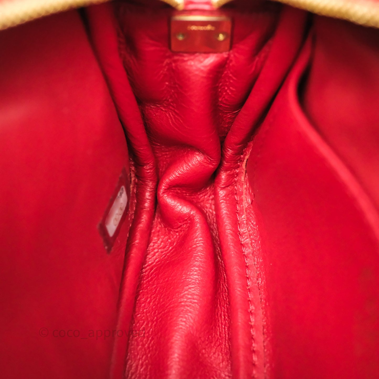 Chanel Quilted Mini Reissue Camera Case Red Aged Calfskin Aged Gold Hardware