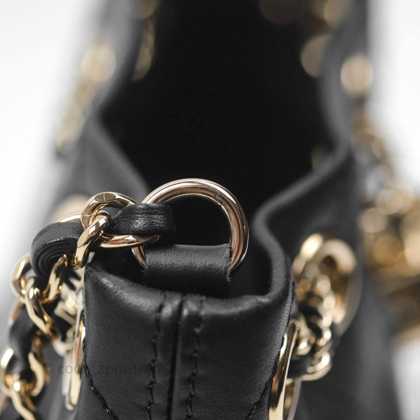 Chanel Quilted Drawstring Bucket Bag Black Calfskin Gold Hardware