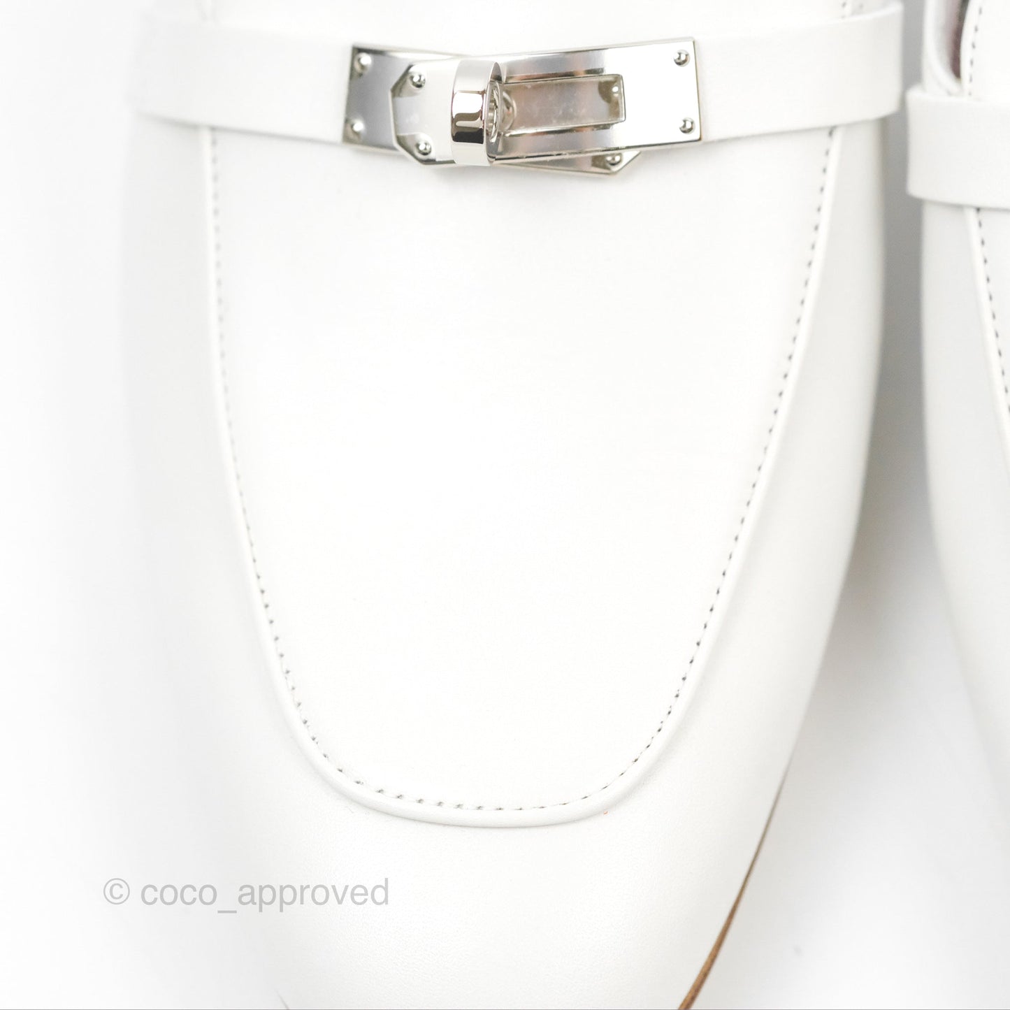 Hermès Oz Mules White Calfskin Silver Hardware Size 39