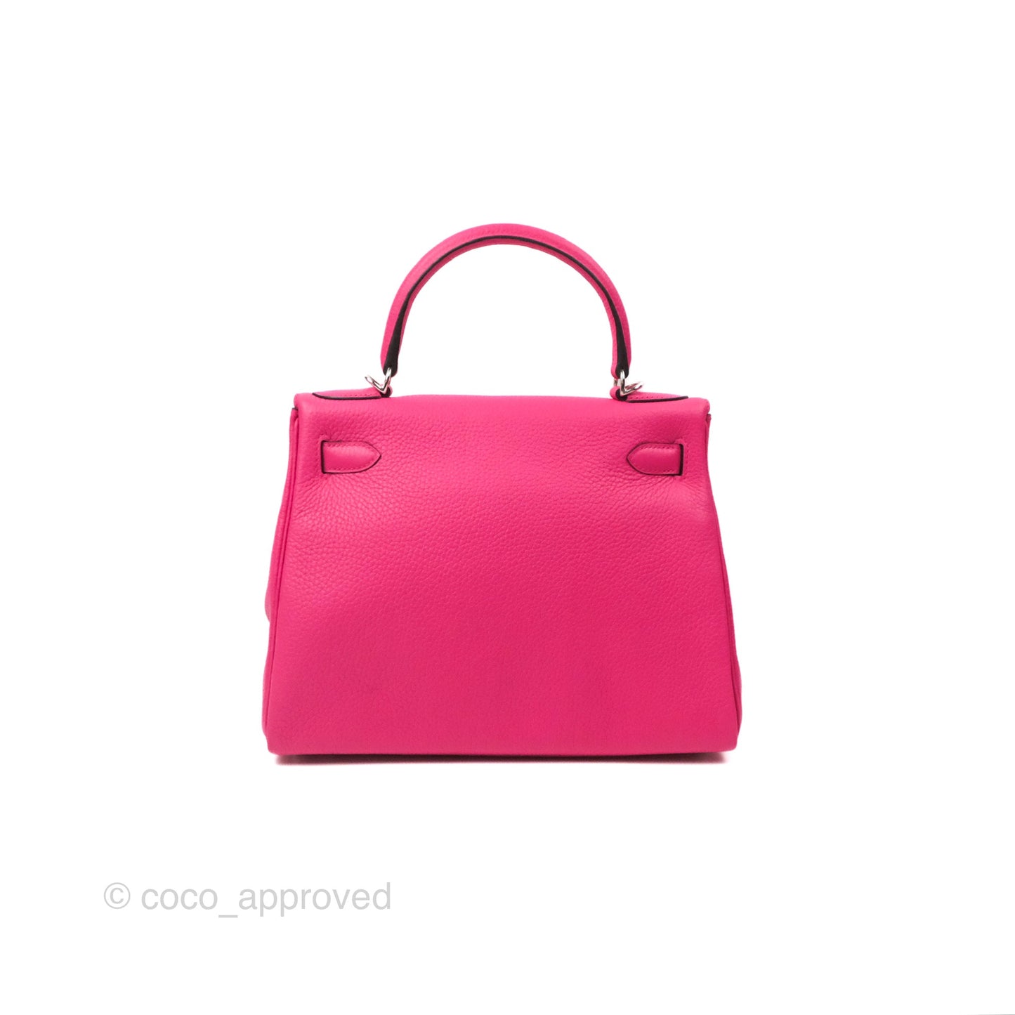 Hermès Retourne Kelly 28 Rose Shocking Clemence Palladium Hardware