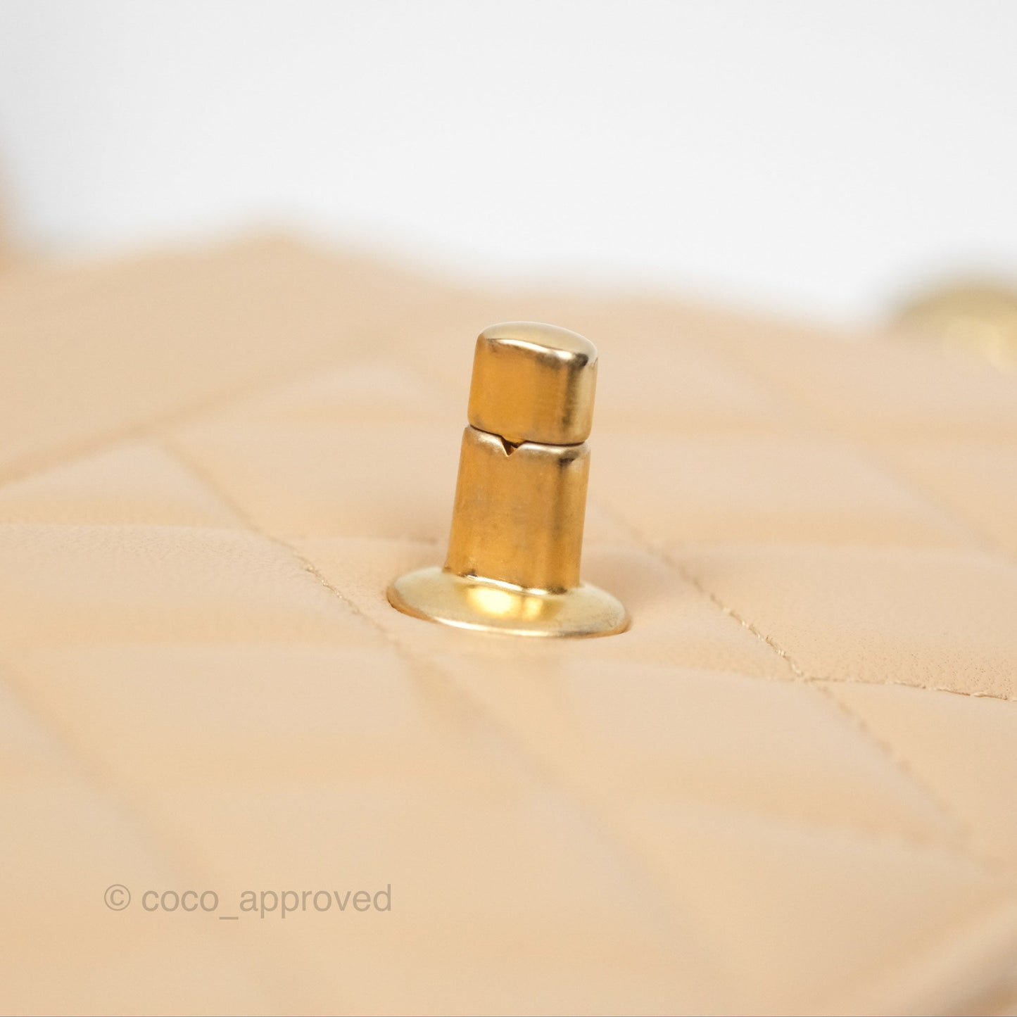 Chanel Quilted Pearl Crush Wallet on Chain WOC Beige Lambskin Aged Gold Hardware