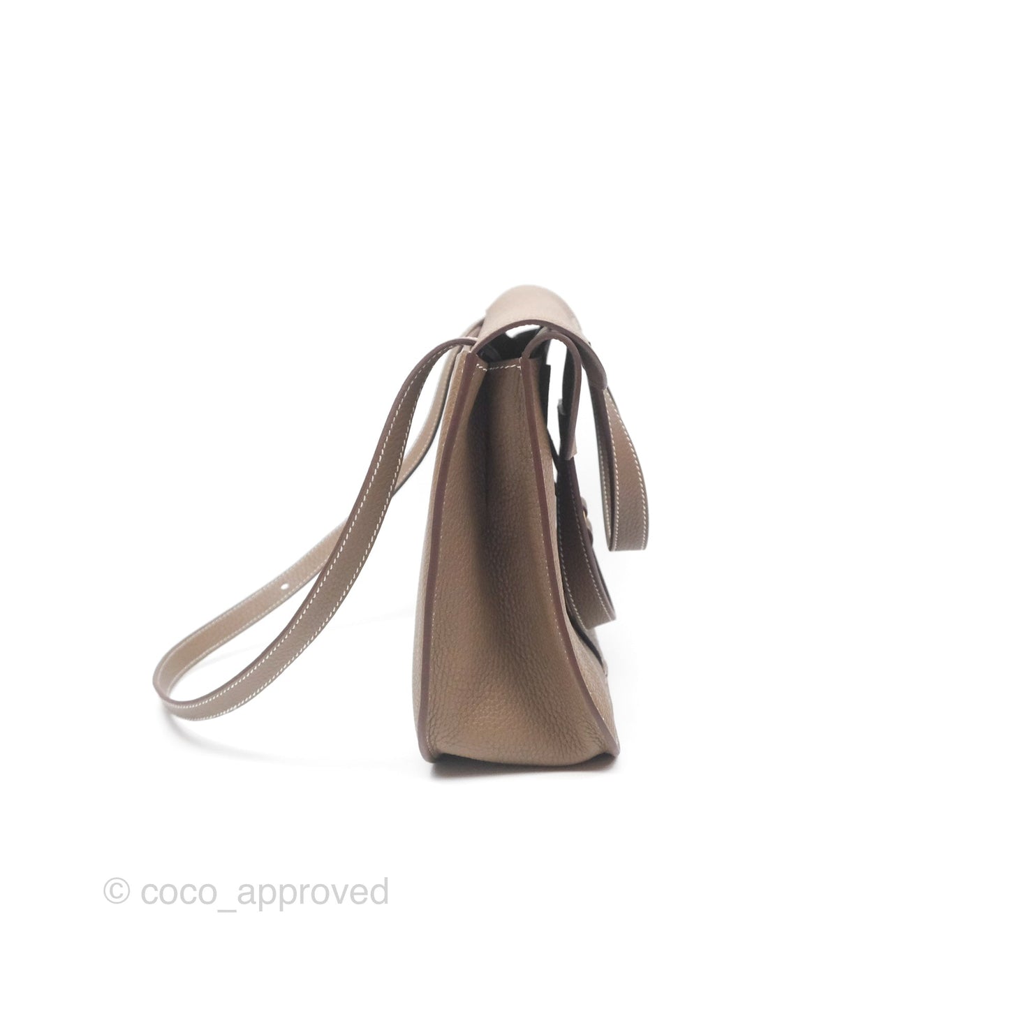 Hermès Halzan 31 Etoupe Clemence Gold Hardware