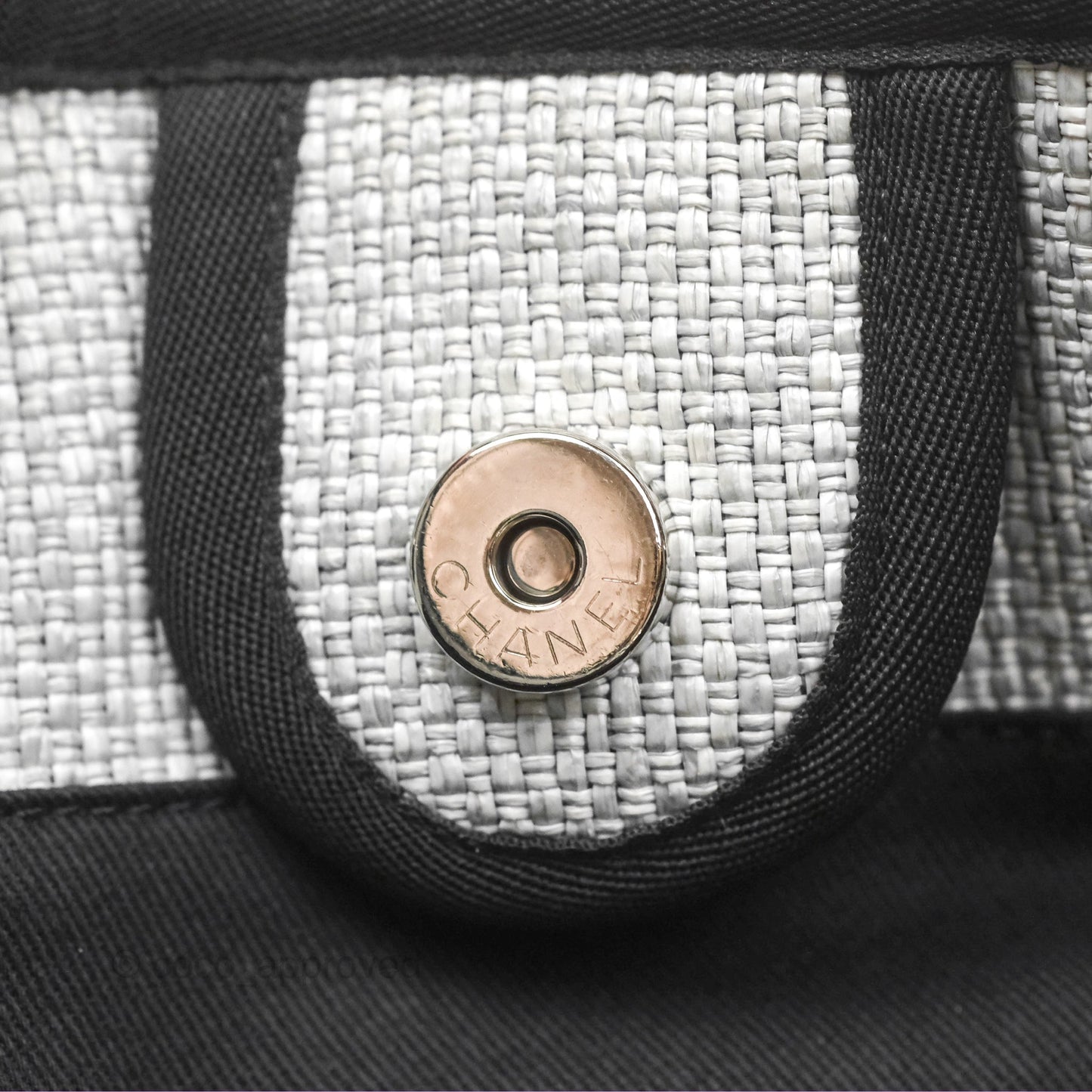 Chanel Medium Deauville Tote Light Grey Canvas