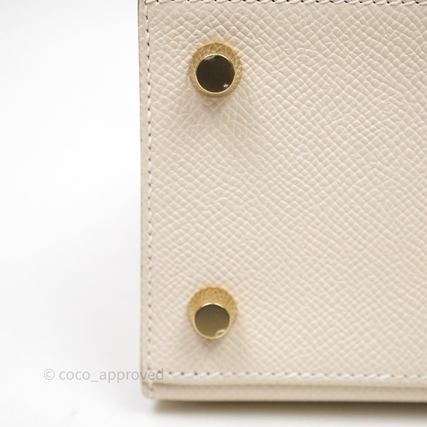Hermes Kelly 25 Craie Epsom Gold Hardware