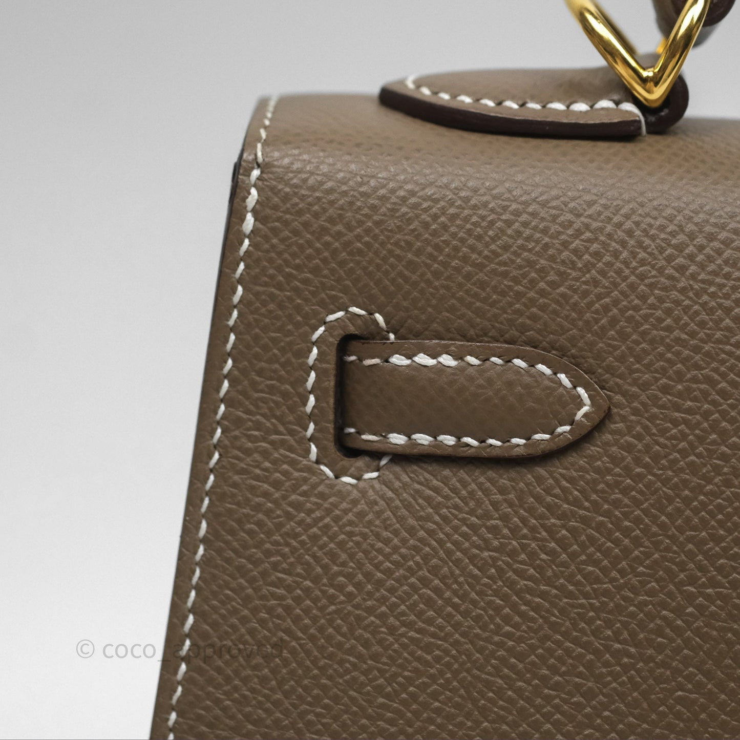 Hermès Kelly 25 Sellier Etoupe Epsom Gold Hardware