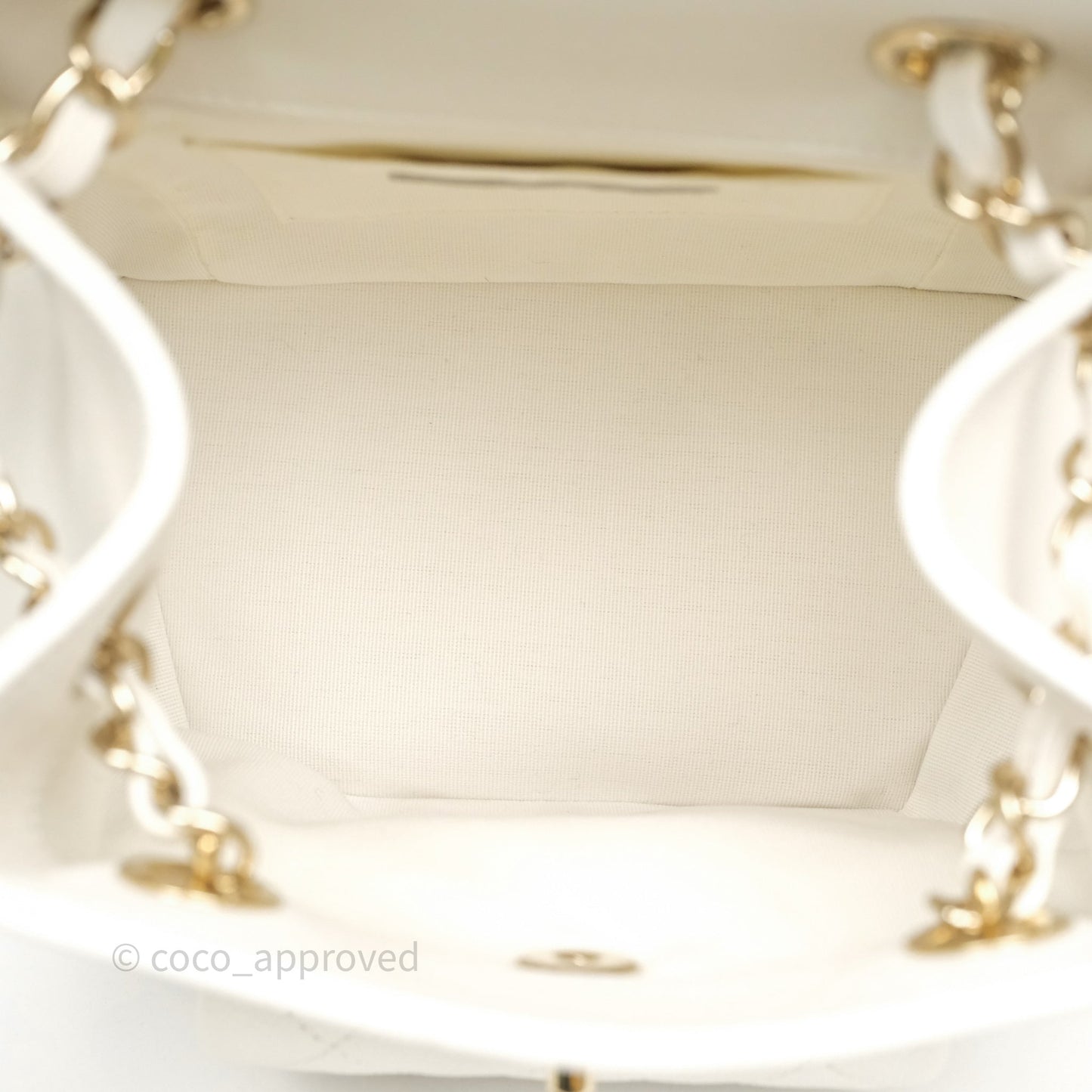Chanel Duma Backpack White Caviar Gold Hardware 23K