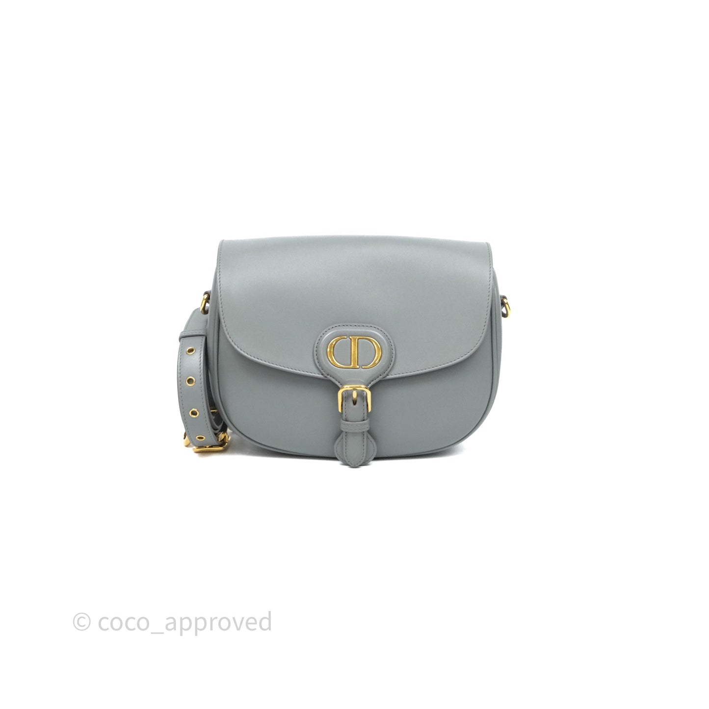 Christian Dior Medium Bobby Flap Grey Box Calfskin