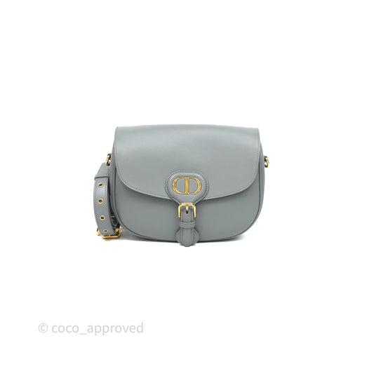Christian Dior Medium Bobby Flap Grey Box Calfskin