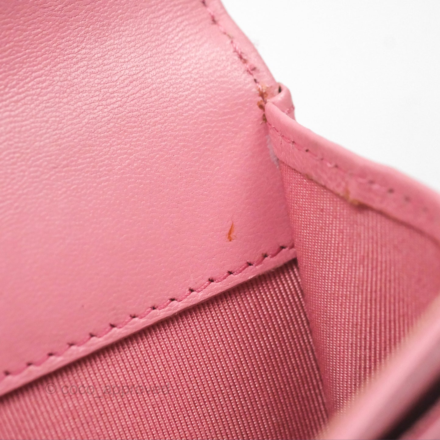 Chanel Quilted Flap Card Holder Pink Lambskin Silver Hardware