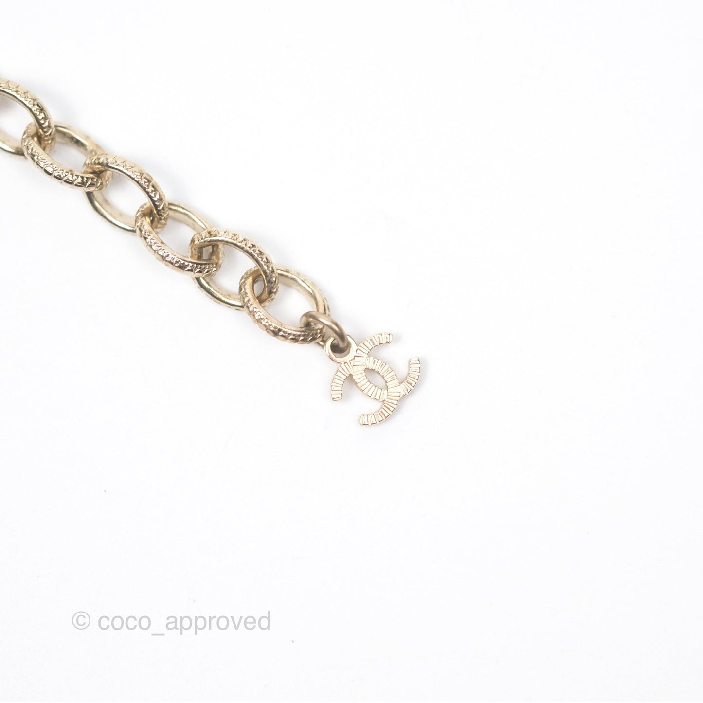 Chanel Crystal CC Resin Necklace Choker Lambskin Gold Hardware 21A