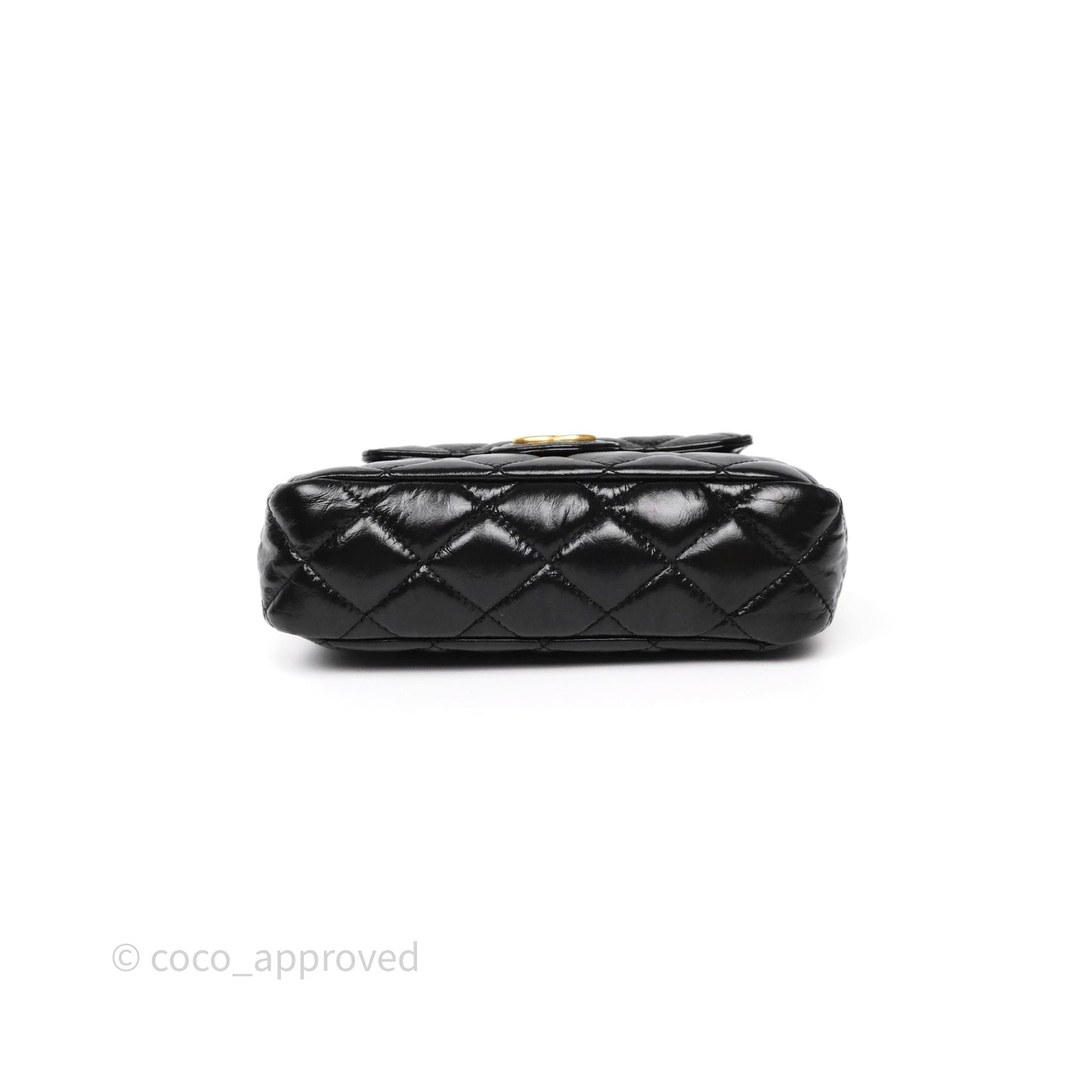 Chanel Small Hobo Black Shiny Crumpled Calfskin Aged Gold Hardware 23C
