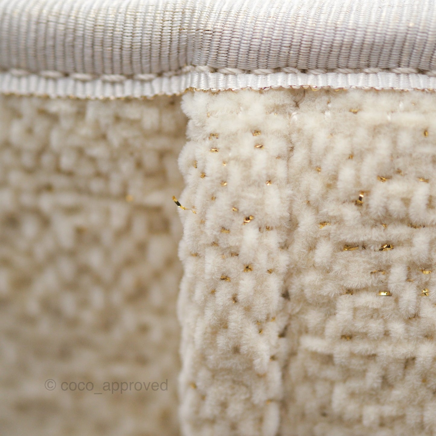 Chanel Medium Deauville Tote Ivory Lurex Boucle 19A