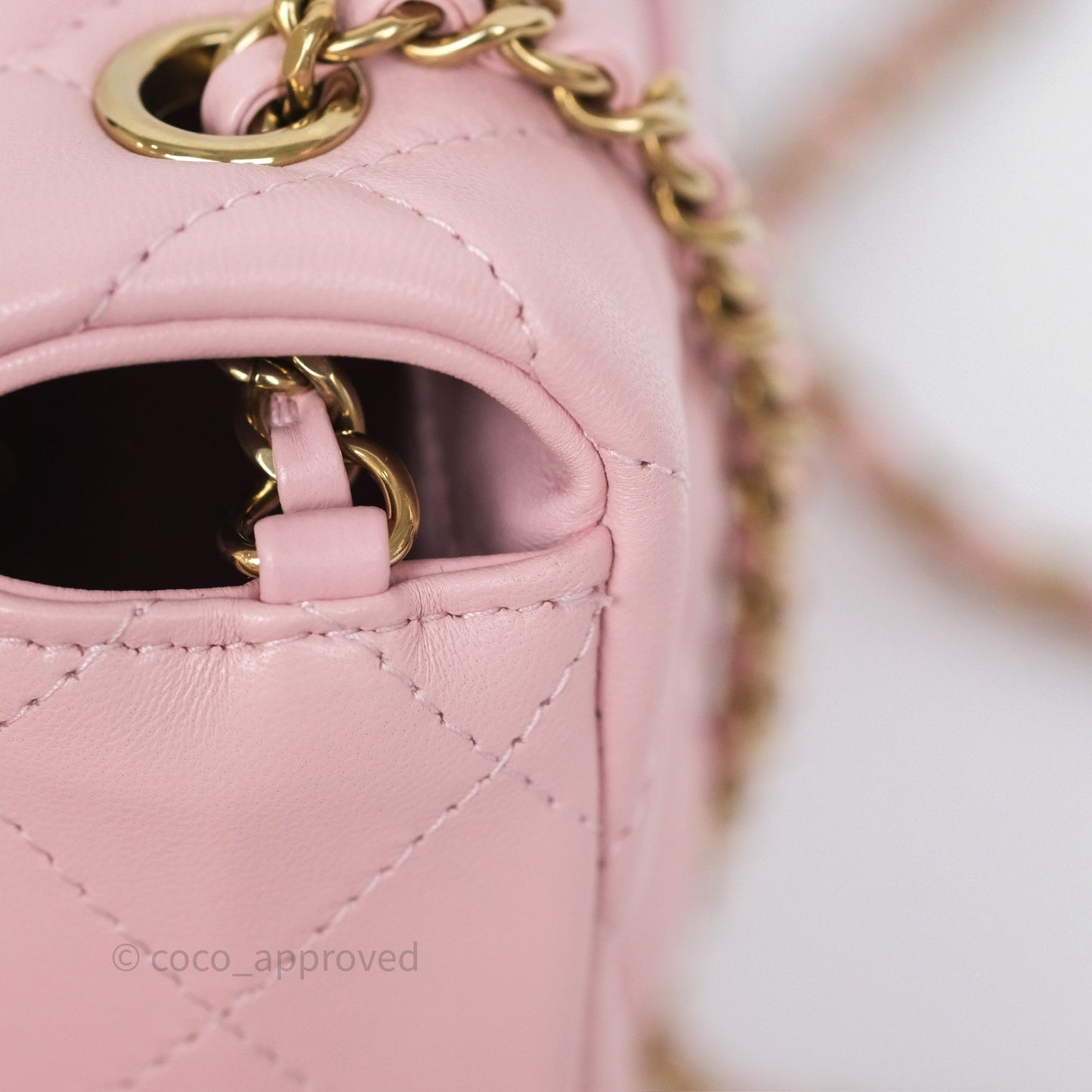 Chanel Quilted Extra Mini Rectangular Flap Pink Lambskin Gold Hardware