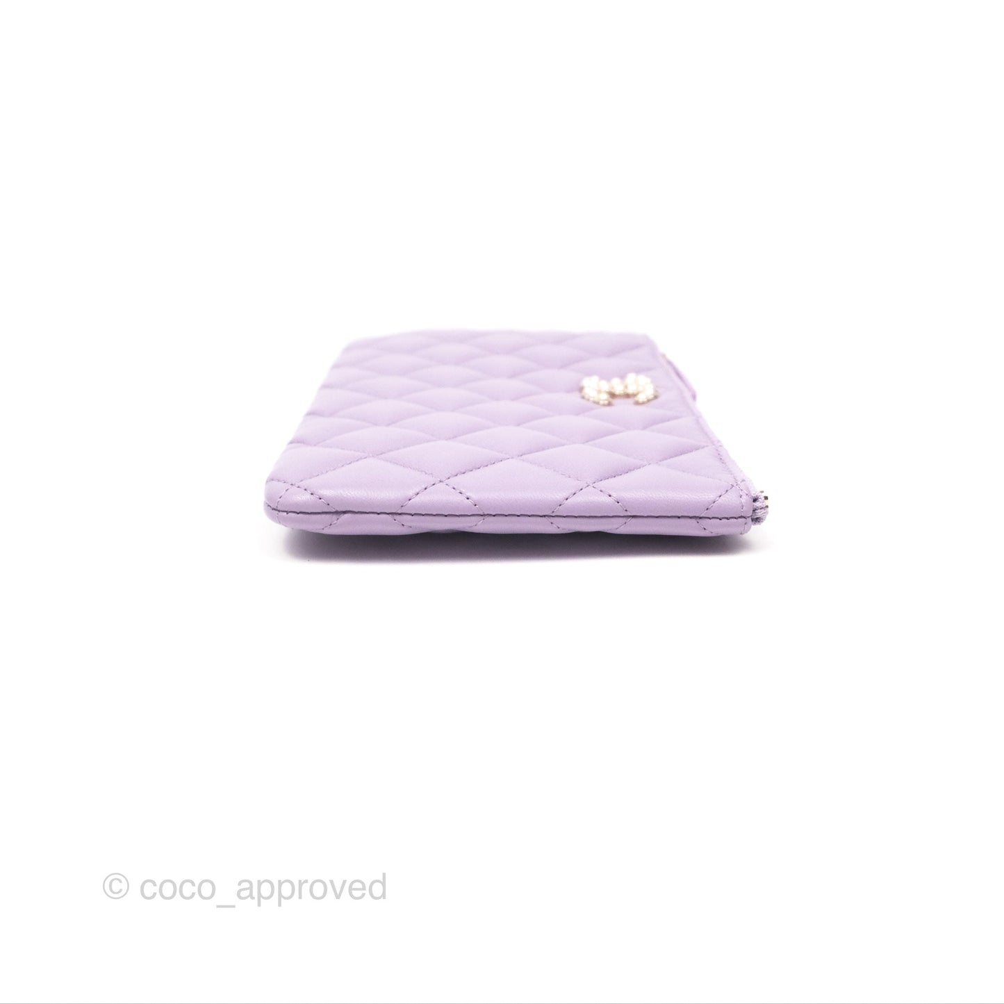 Chanel Pearl CC Small Pouch Purple Lambskin Gold Hardware