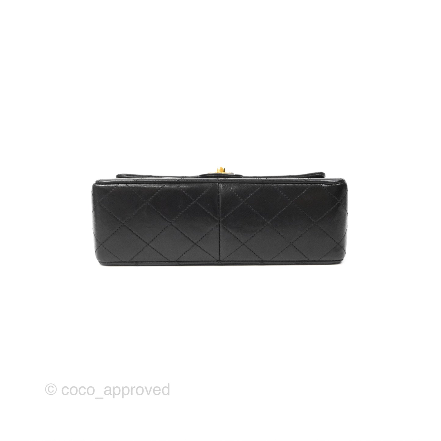 Chanel Vintage Square Flap Bag Black Lambskin 24K Gold Hardware