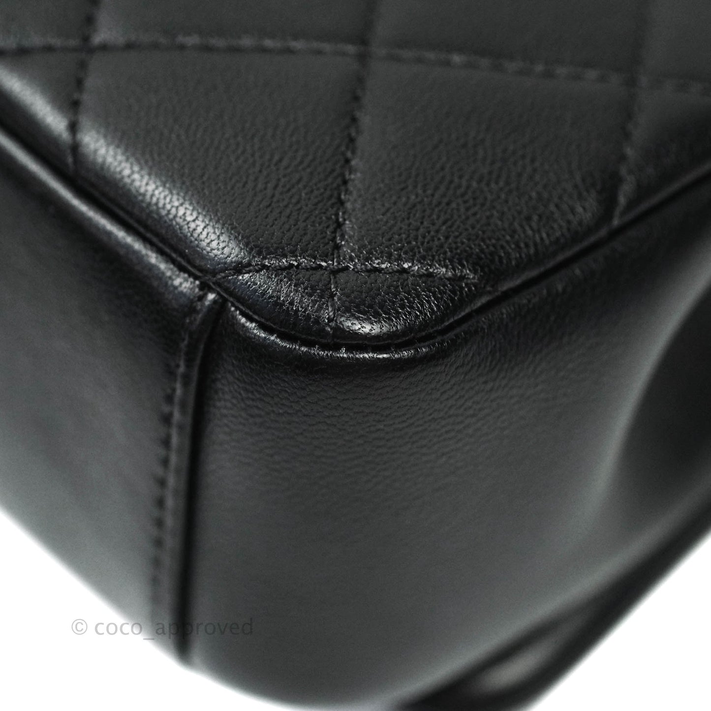 Chanel Leather Entwined Chain Bag Black Shiny Lambskin Aged Gold Hardware