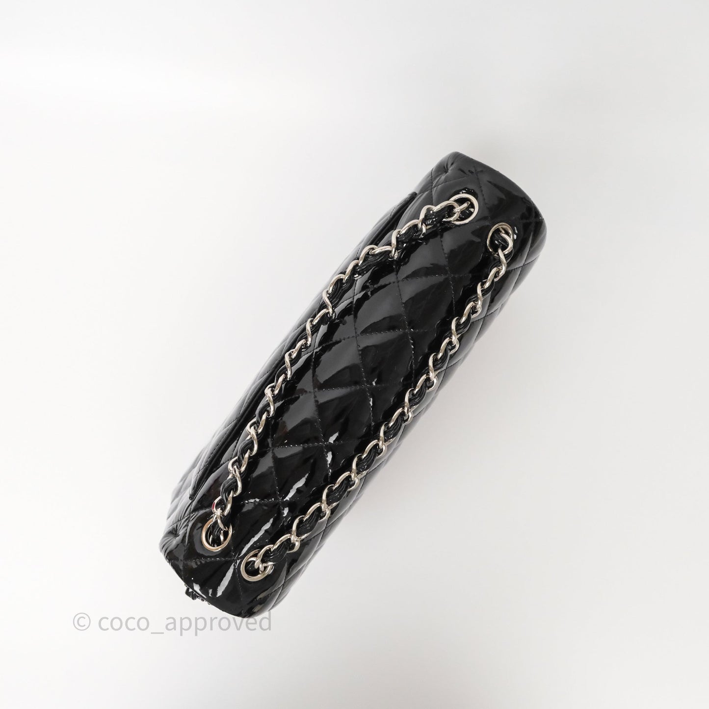 Chanel Jumbo Double Flap Black Patent Silver Hardware⁣⁣