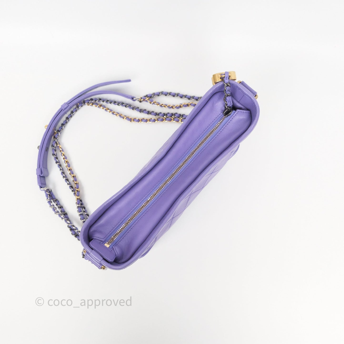 Chanel Quilted Medium Gabrielle Purple Aged Calfskin