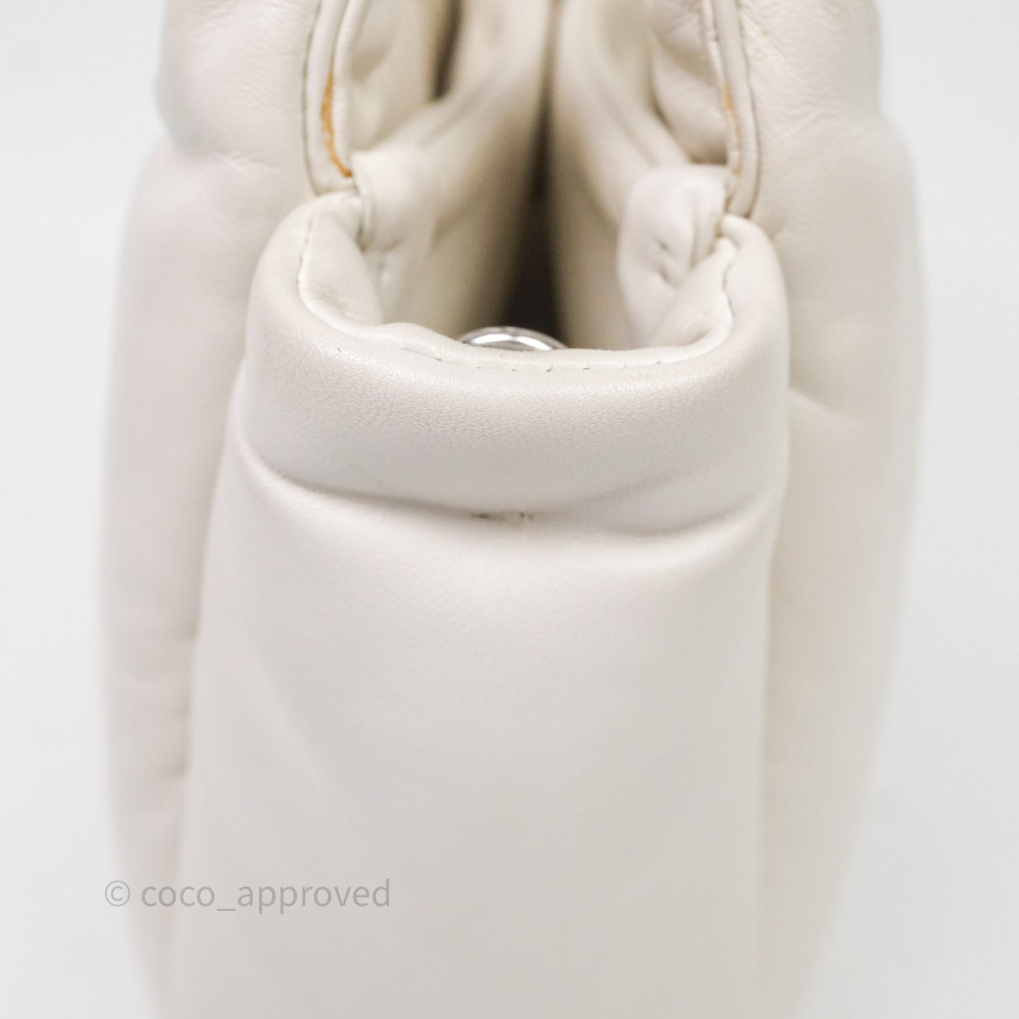 Prada Soft Tote Bag Ivory Silver Hardware
