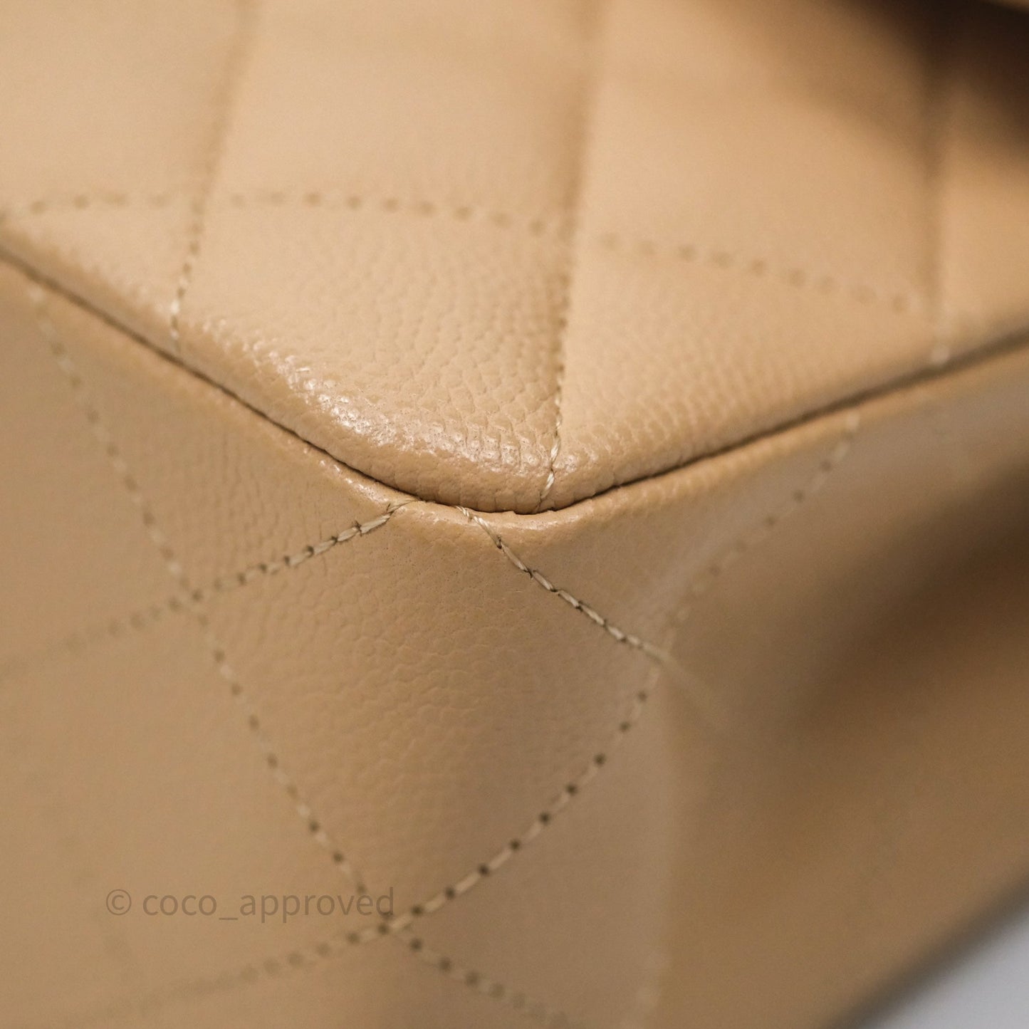 Chanel Classic Small S/M Quilted Flap Beige Caviar Gold Hardware