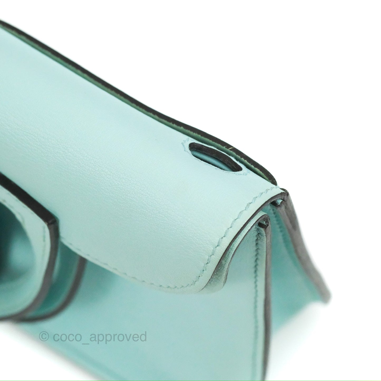 Hermès Halzan 22 Mini Aqua Swift Palladium Hardware