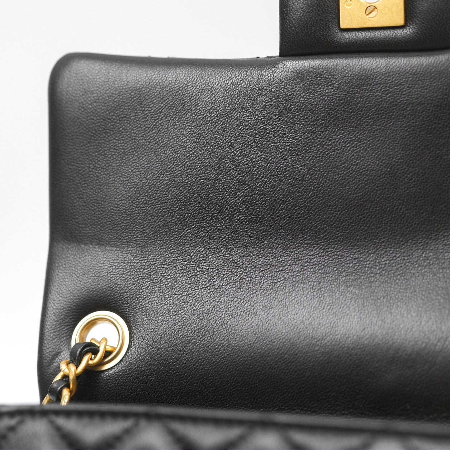 Chanel Pearl Crush Mini Rectangular Quilted Black Lambskin Aged Gold Hardware