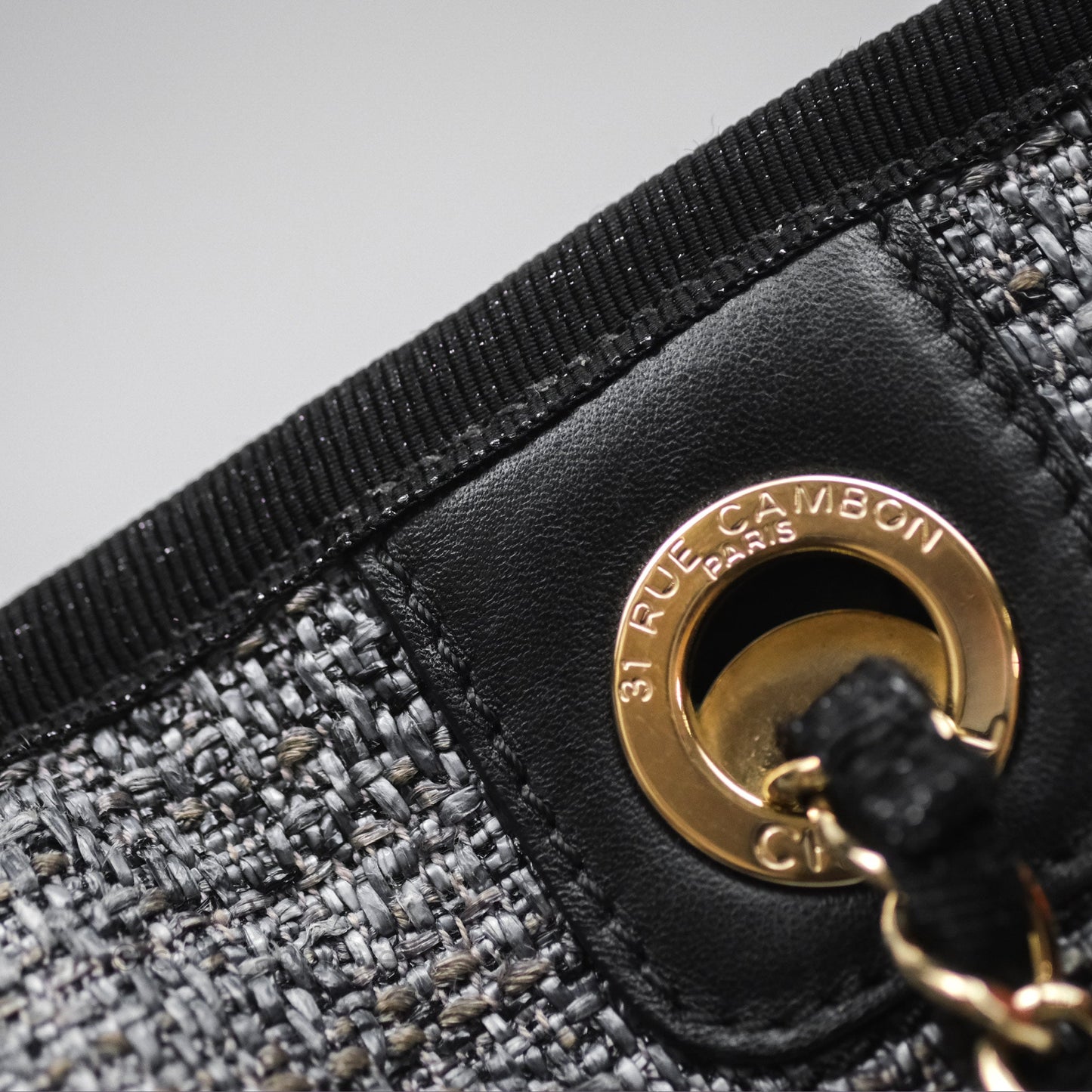 Chanel Medium Deauville Charcoal Grey Canvas