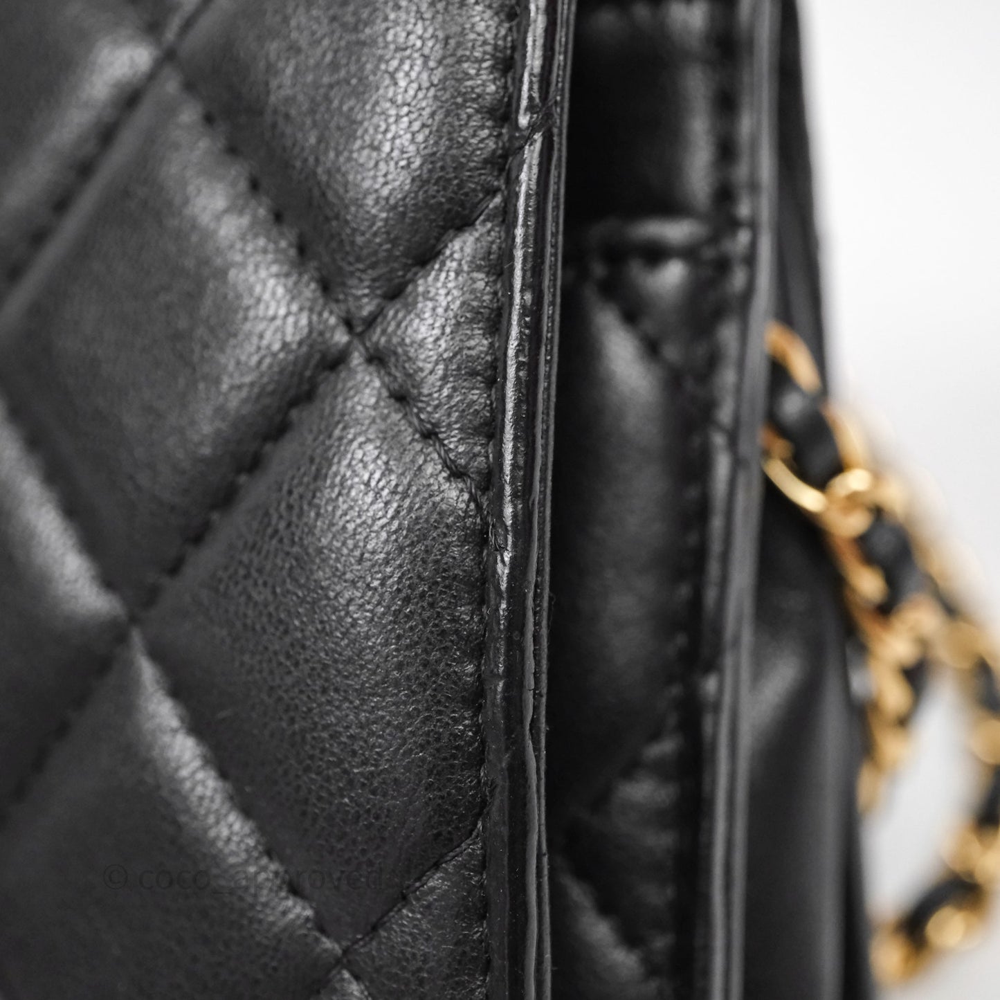 Chanel Classic WOC Wallet On Chain Quilted Black Lambskin Gold Hardware