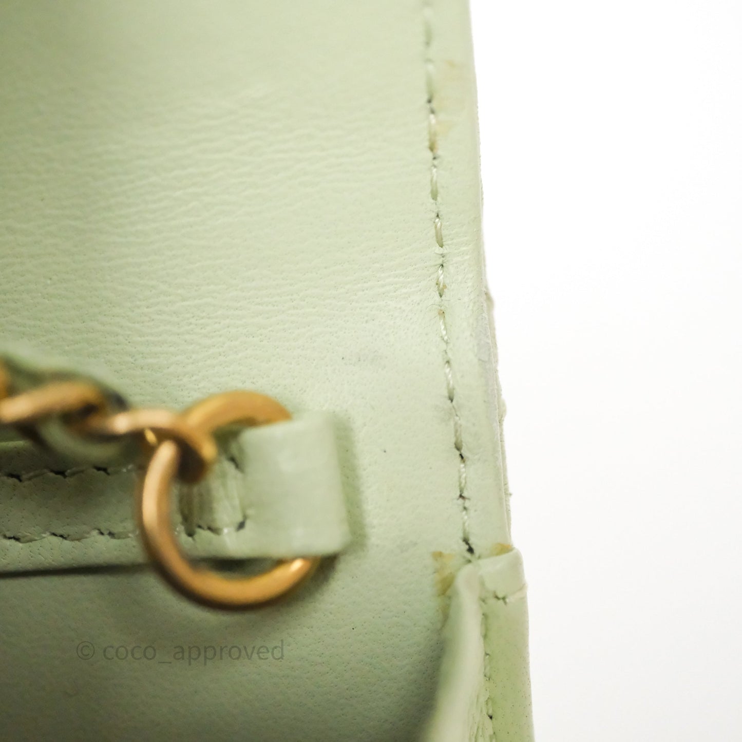 Chanel Pearl Crush Mini Clutch Belt Bag Green Lambskin Aged Gold Hardware