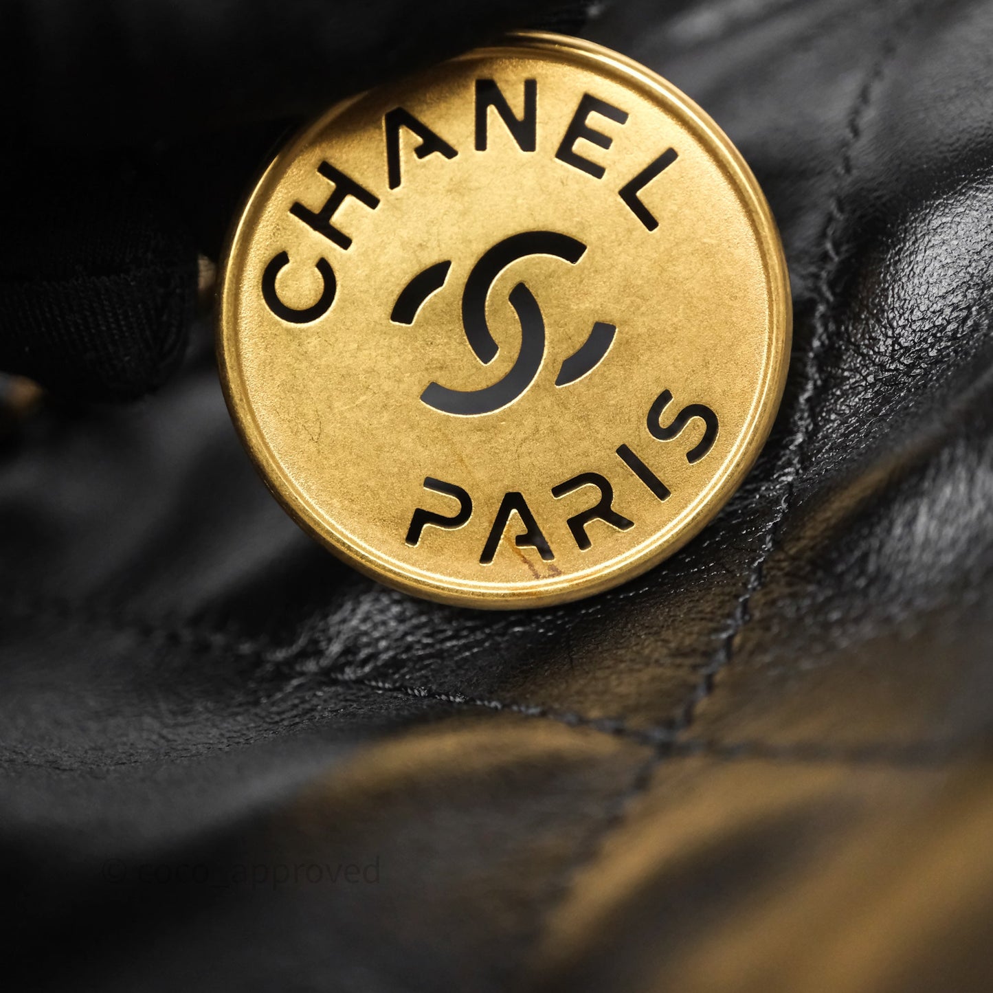 Chanel 22 Mini Bag Black Crumpled Calfskin
